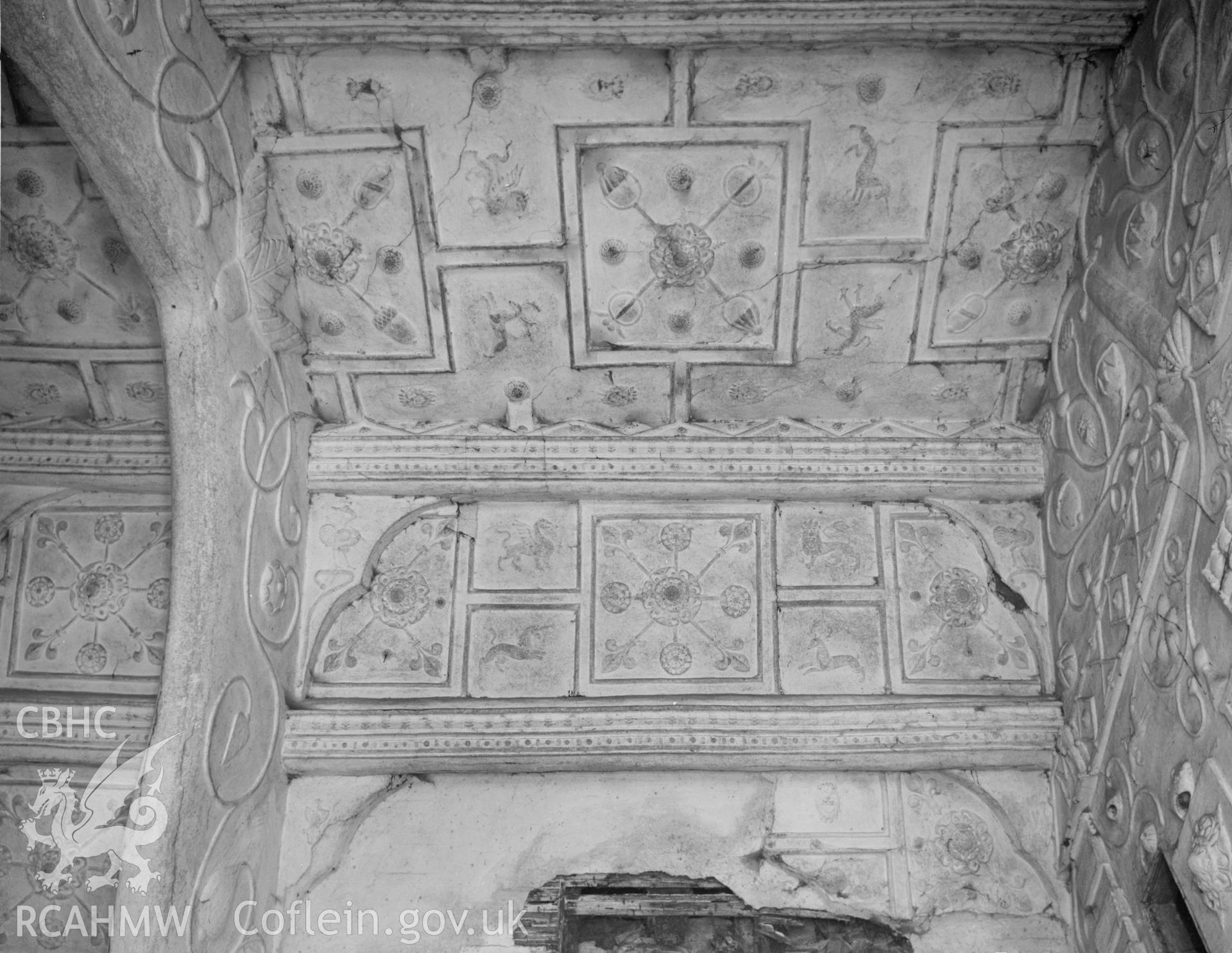 Interior view showing ceiling decoration.