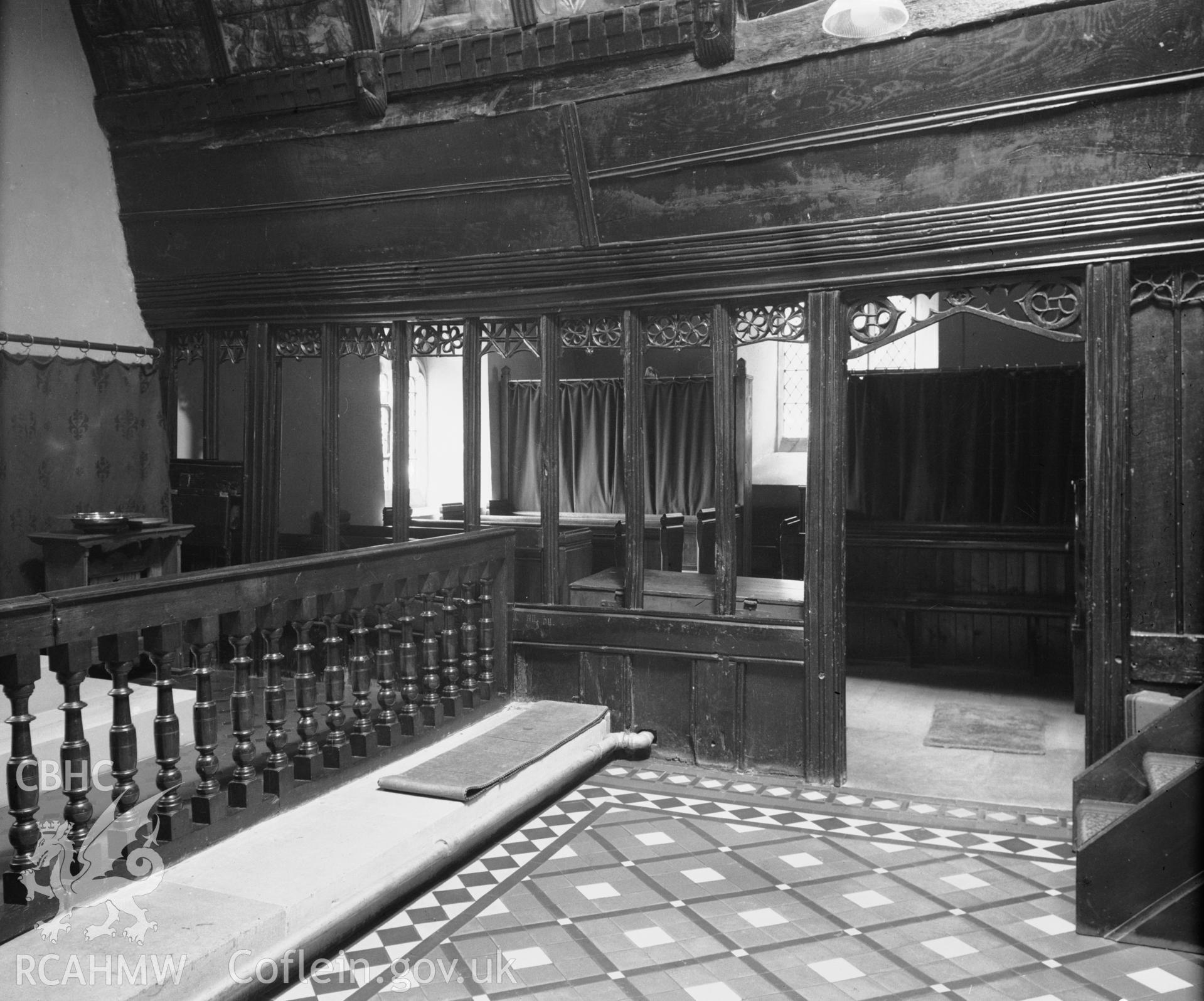 Interior view of St Benedicts Church, Gyffin taken 30.09.48.