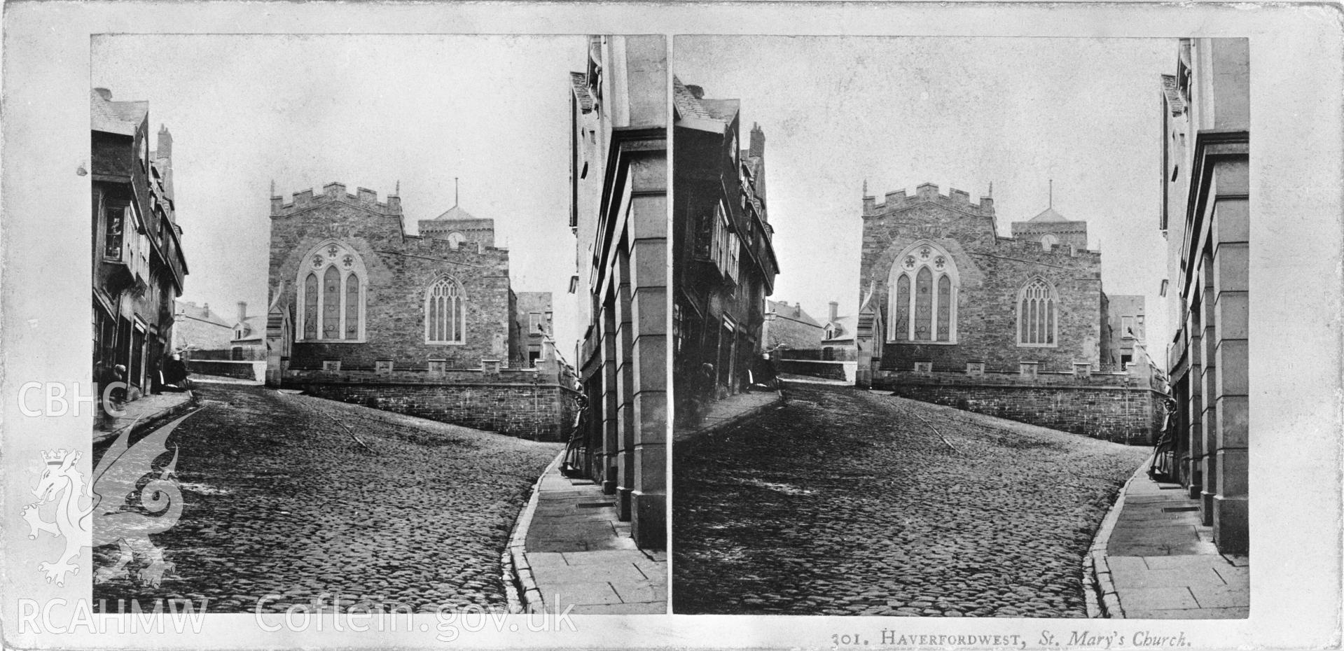 Stereoscopic view of St Mary's Church, Haverfordwest.