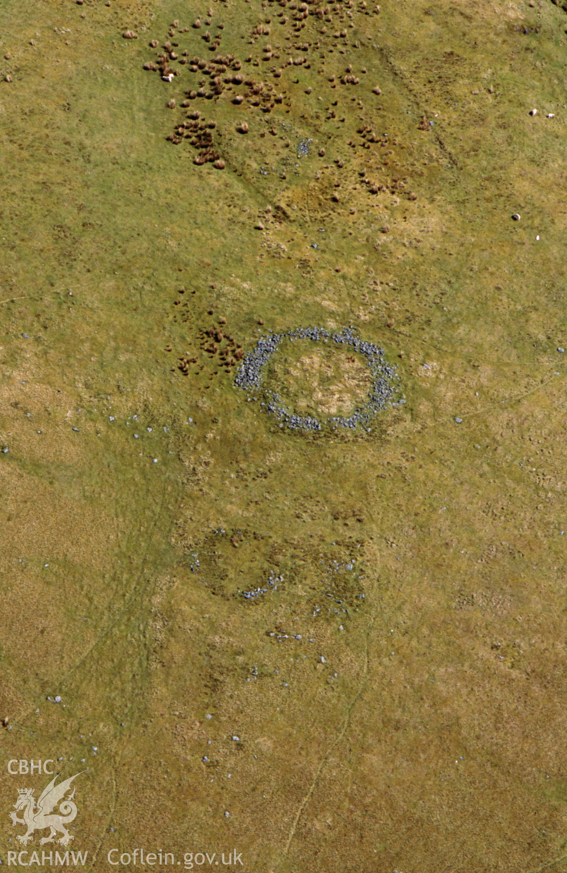 Aerial view of Craig y Llysiace enclosure.