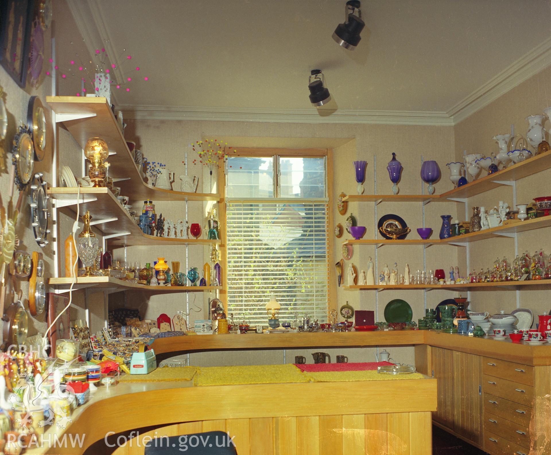 Interior view showing shop fittings.
