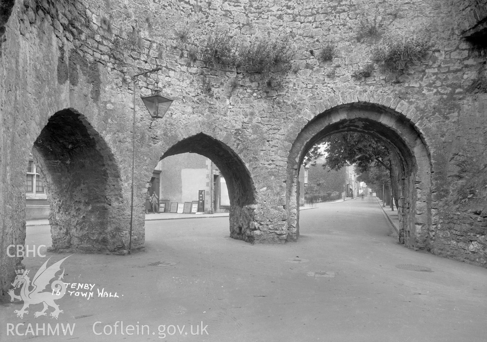 View of Tenby Town Walls, Pembs. taken by W A Call 1931.