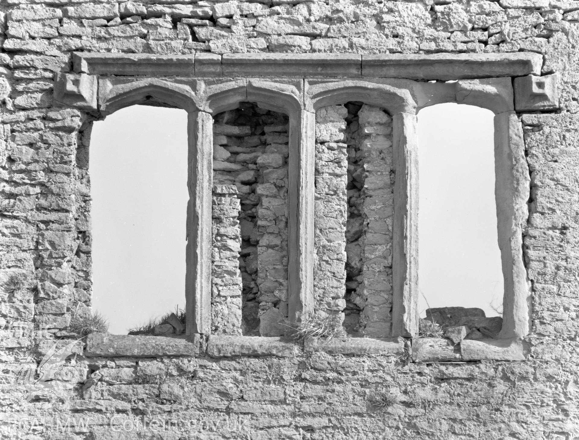 Detail view of window at Llantrithyd Place taken 06.04.65.