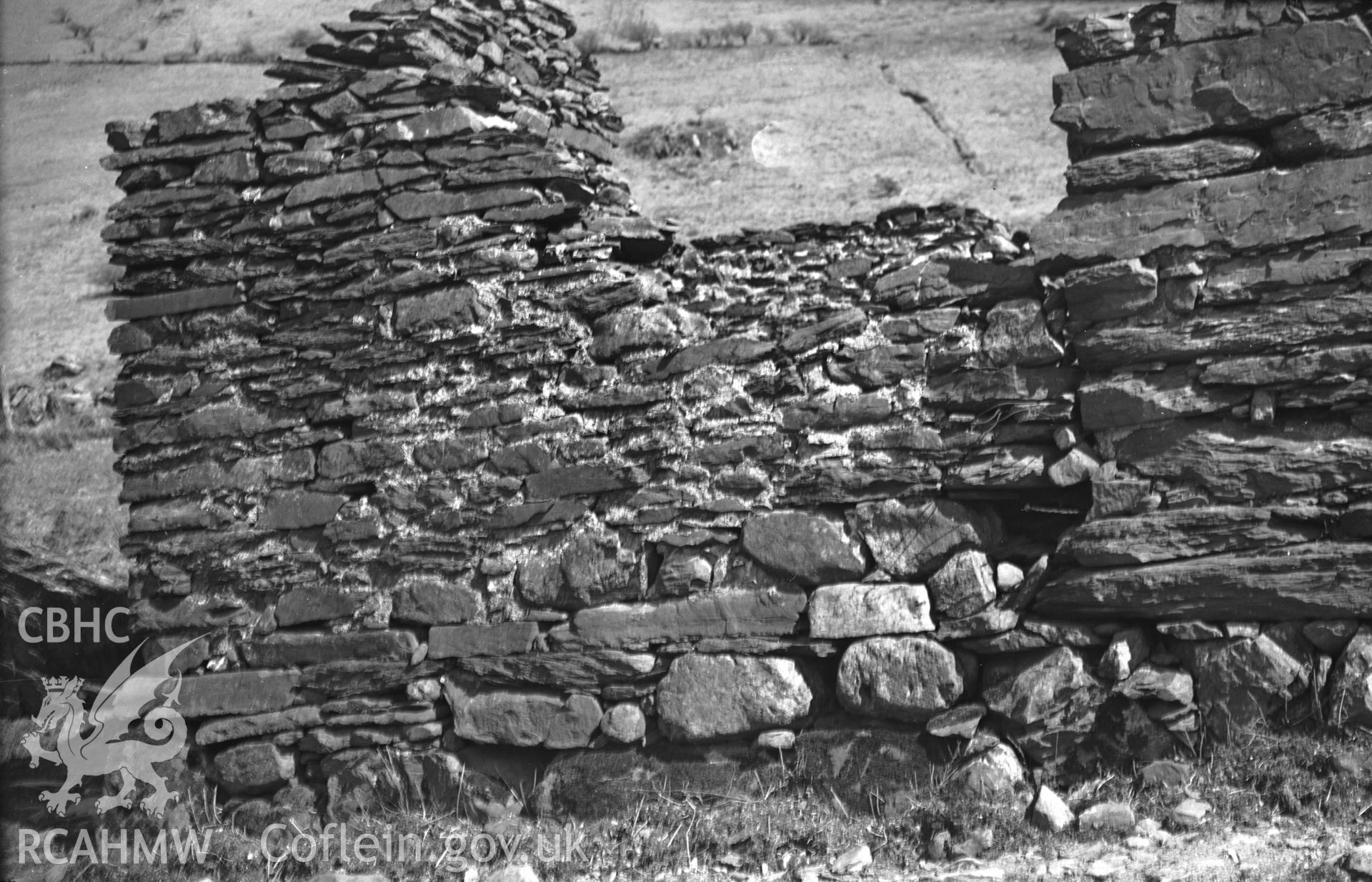 View of the ruins of Gwyndy, Dolwyddelan taken 24.04.1951.