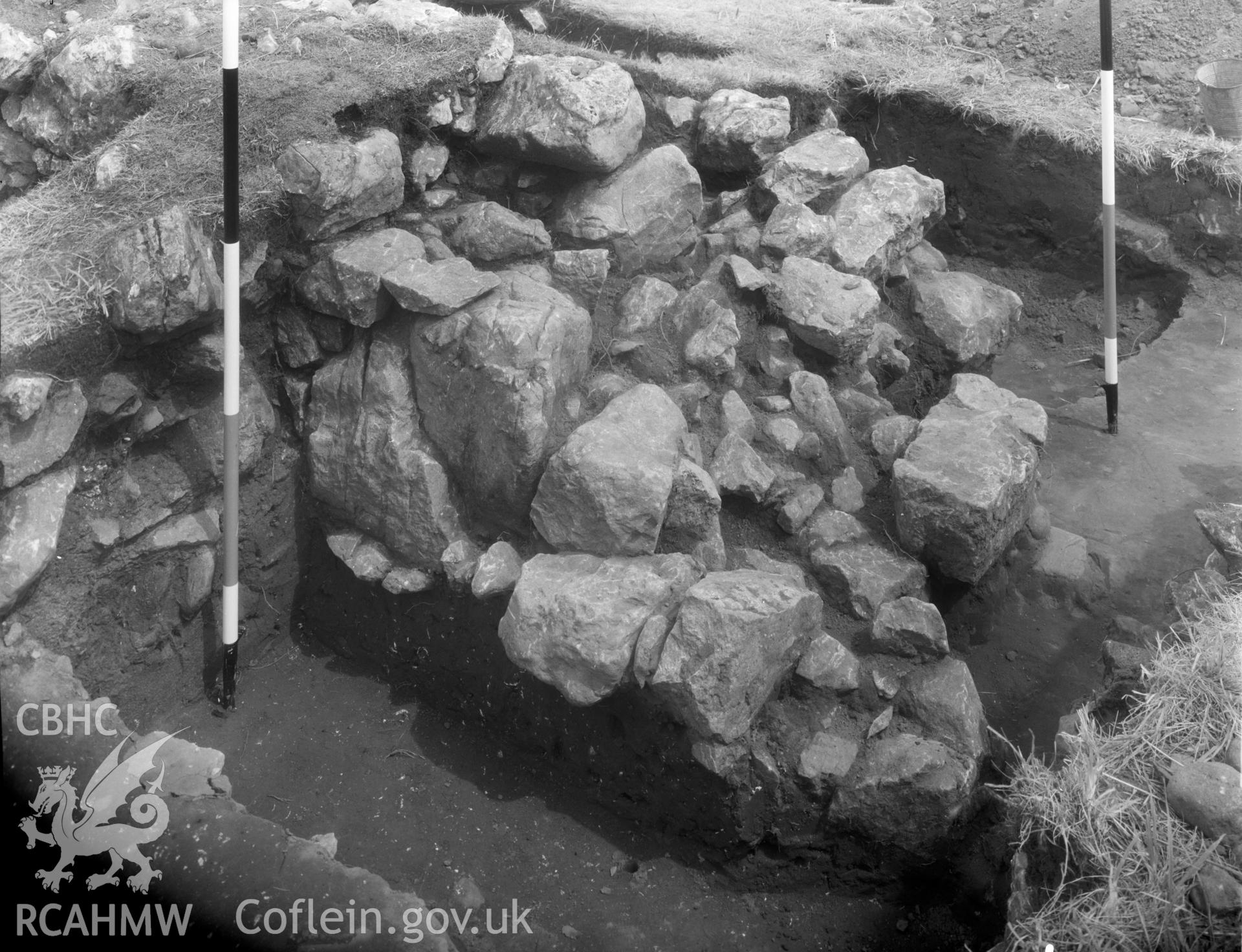 View of the excavation at Burry Holmes site D cut F2 taken 10.08.65.