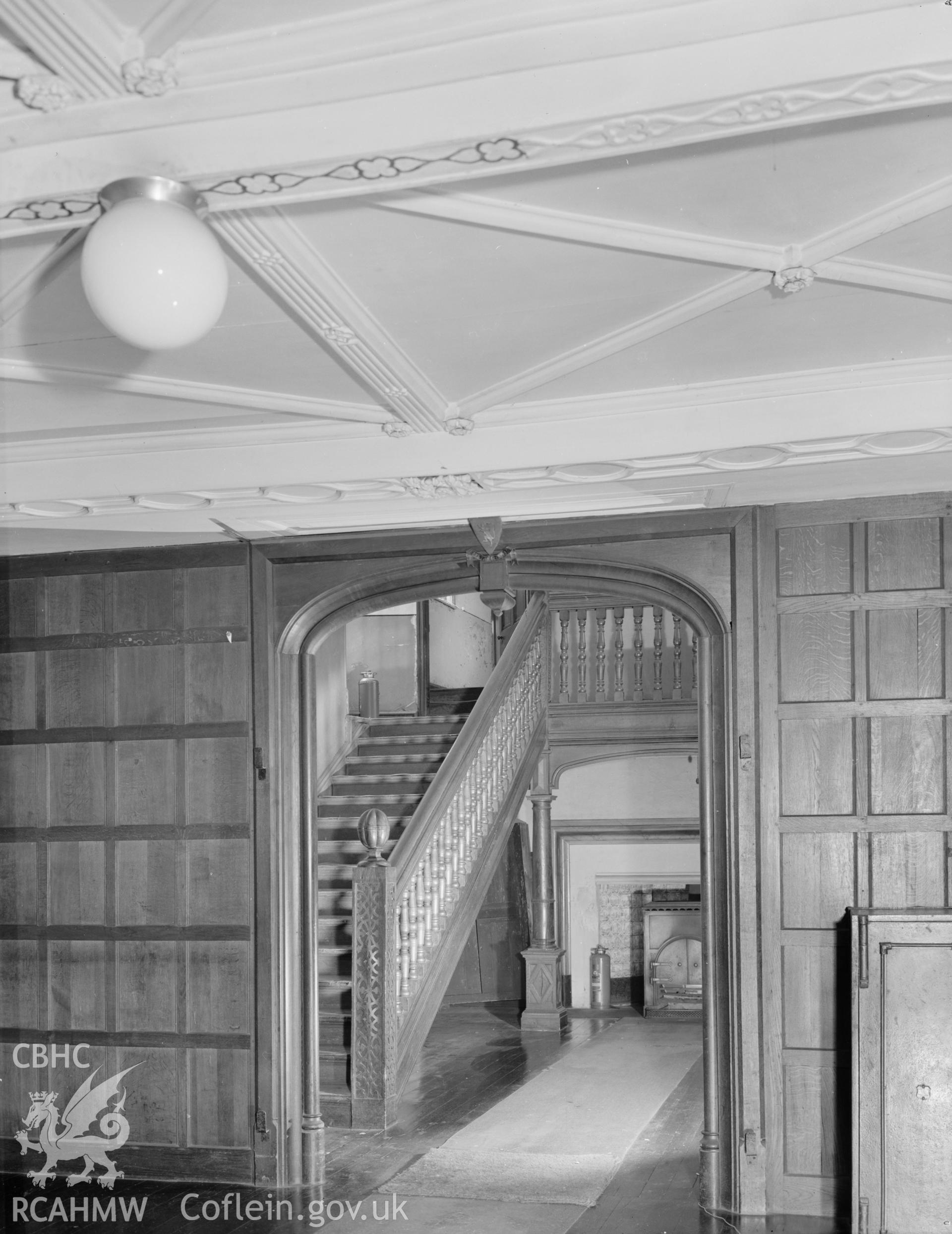 Interior view of Aberpergwm House showing doorway leading to staircase,  taken 13.08.65.