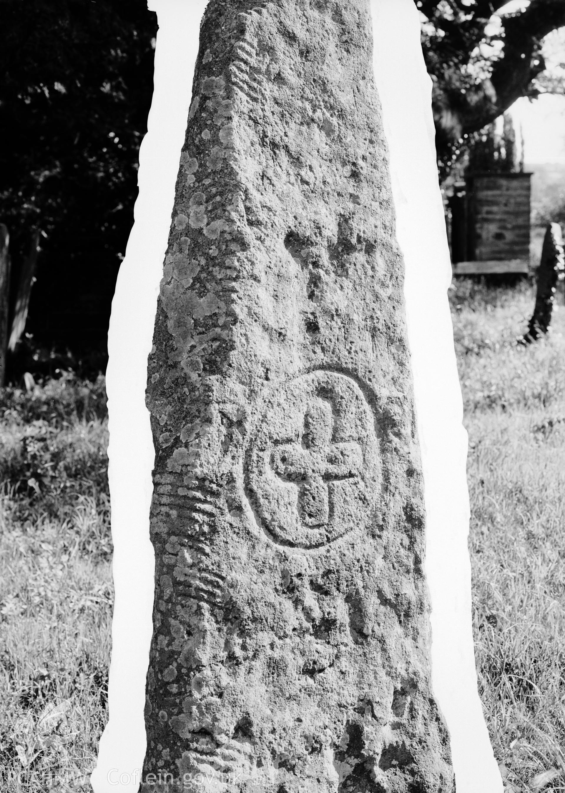 View of the Nettasagrus Stone at Bridell, taken by B.C. Clayton, c.1929.