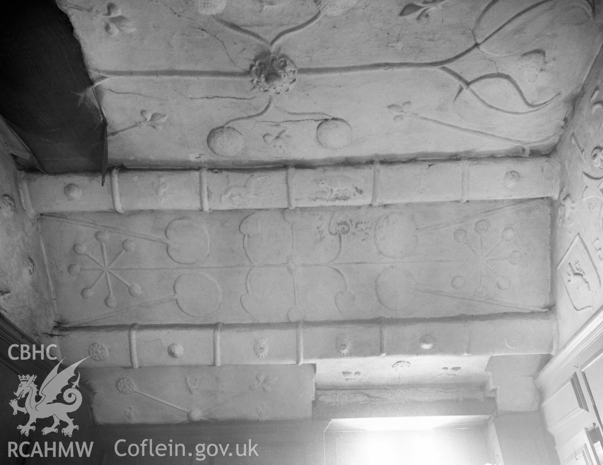 Interior view showing ceiling decoration.