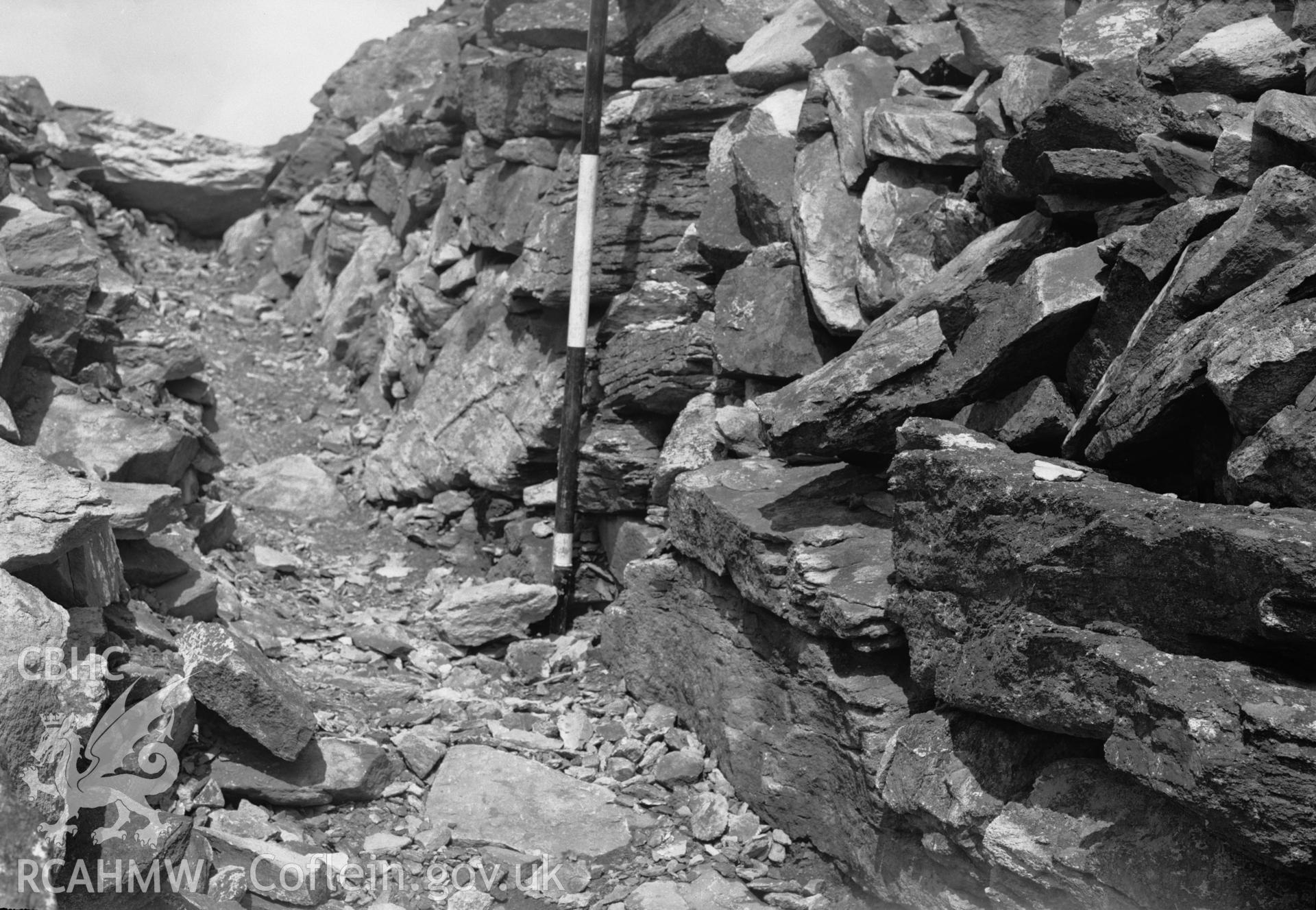 View of excavation (no.3  Gate)  at Conway  Mountain taken 17.10.1951.