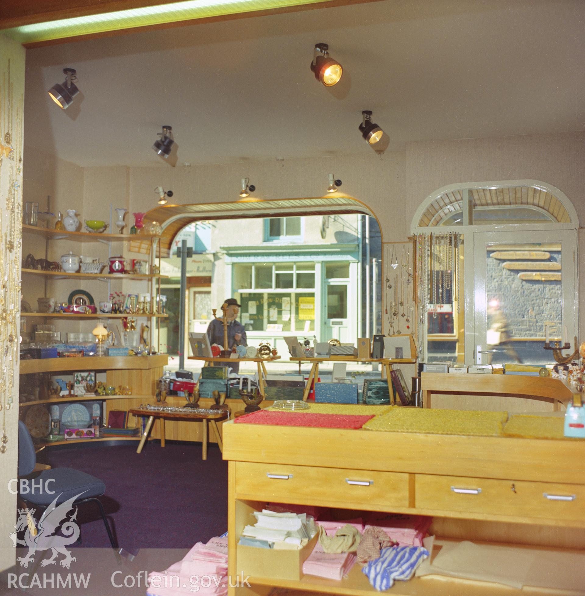 Interior view showing shop fittings.