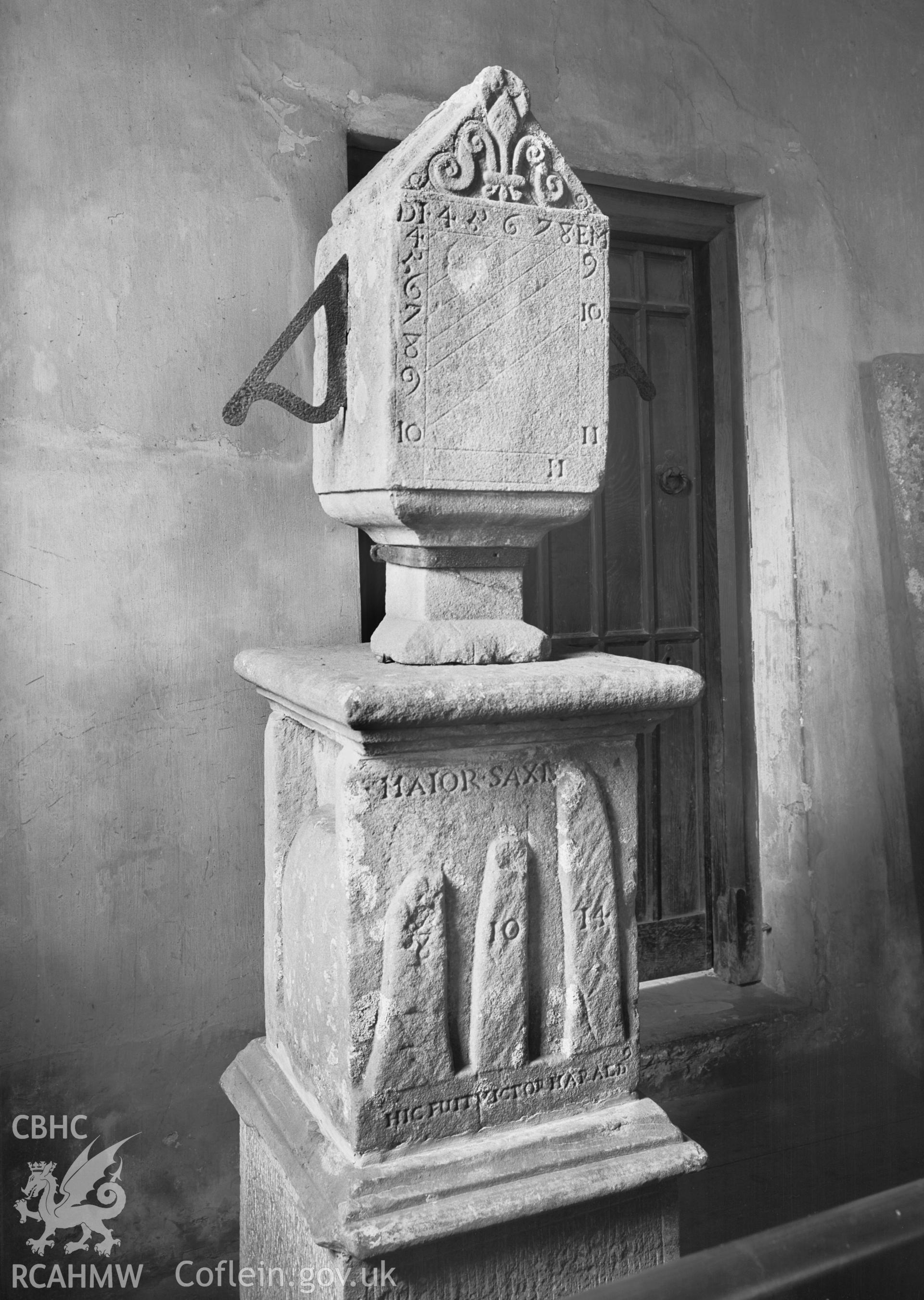 Sundial inside Trellech Church, taken by Clayton.