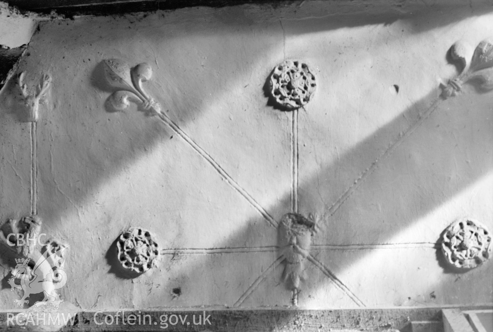 Interior view showing plasterwork.