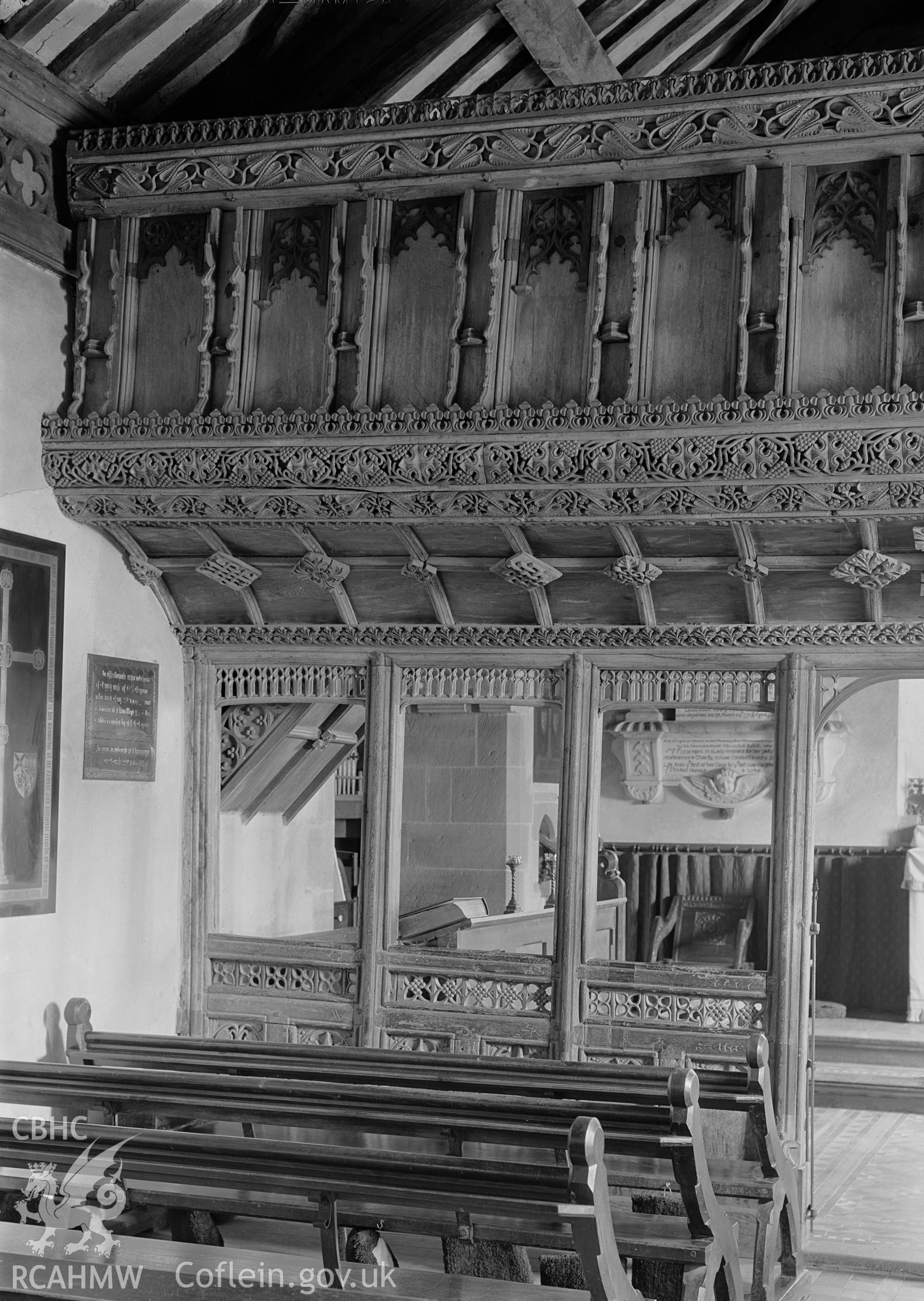Interior view showing rood screen