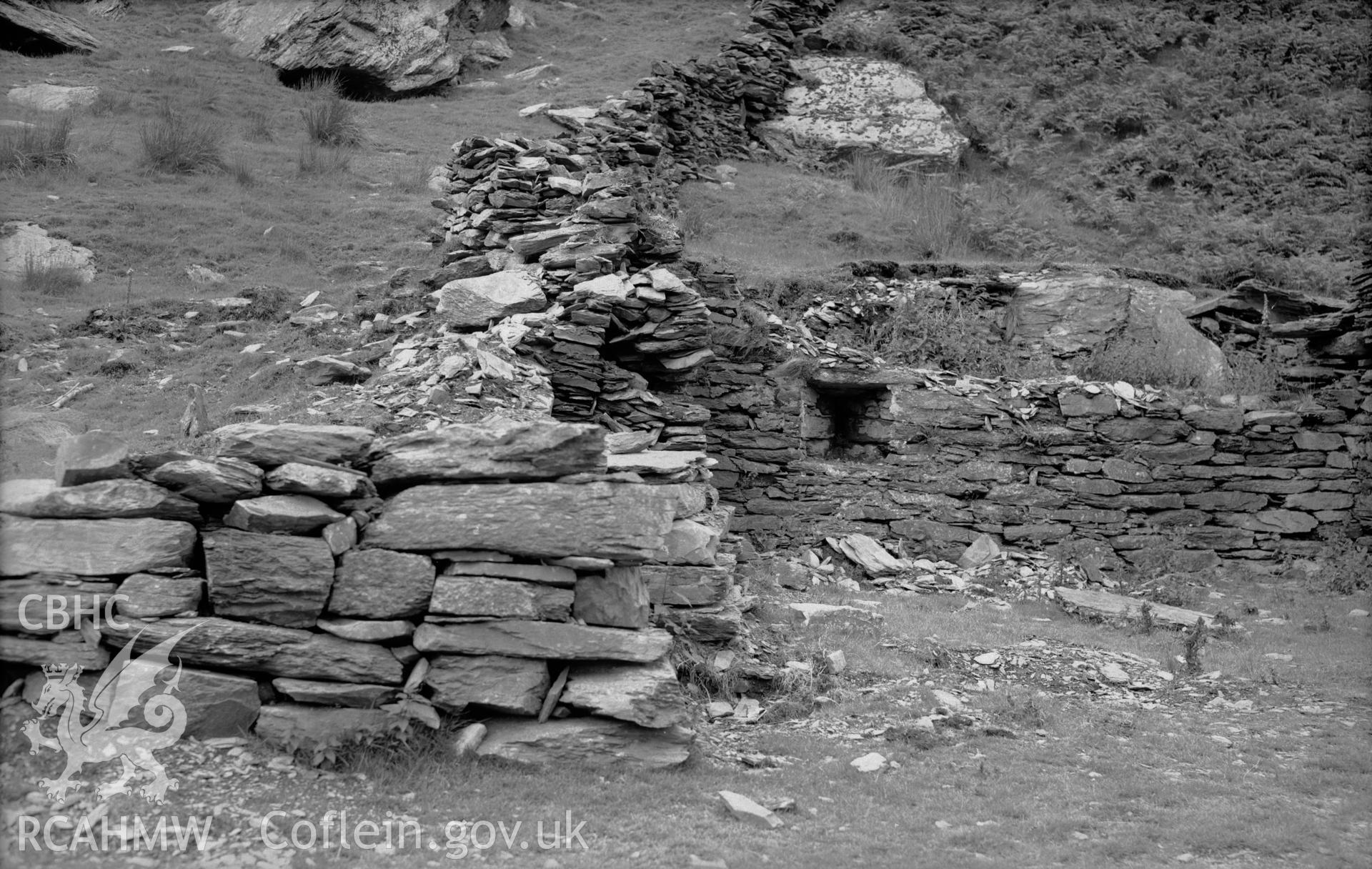View of ruins of Tai, Dolwyddelan taken 04.08.1952.