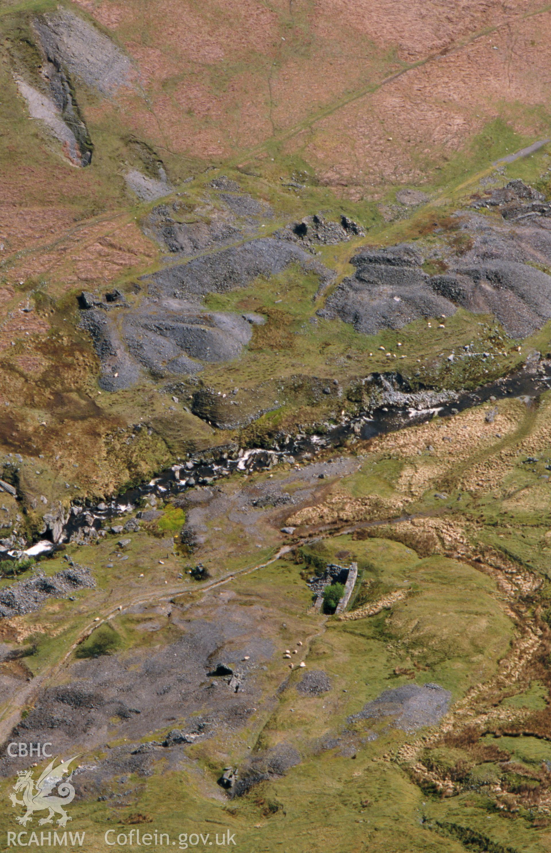 Aerial view of Nant y Car lead and copper mine.