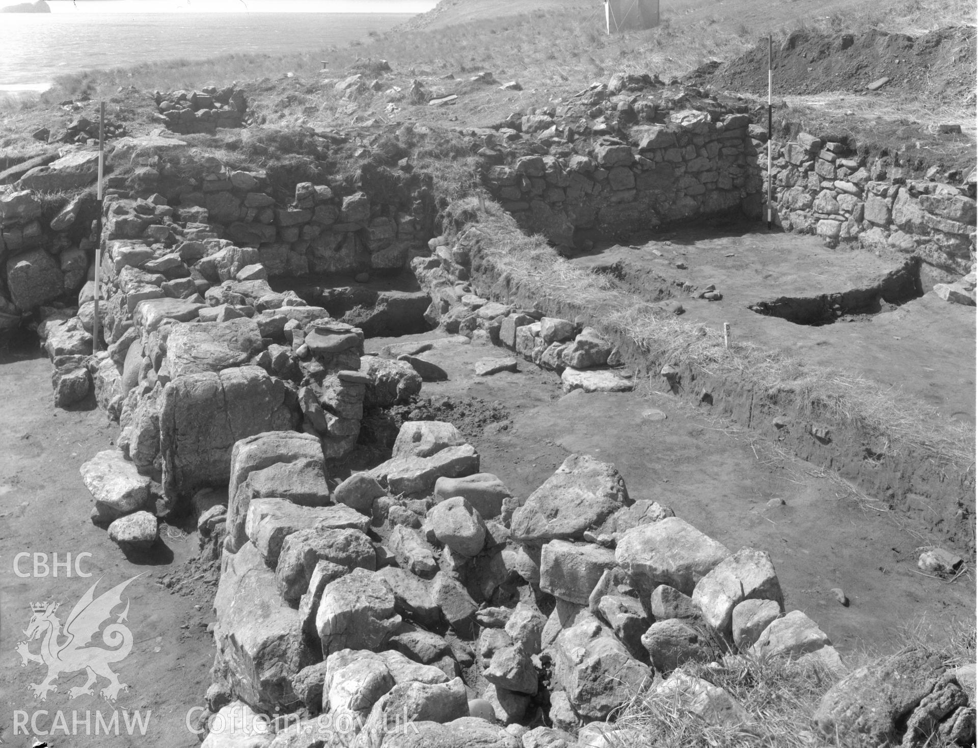 View of the excavation at Burry Holmes site D cut C2, D2 & E2 taken 10.08.65.