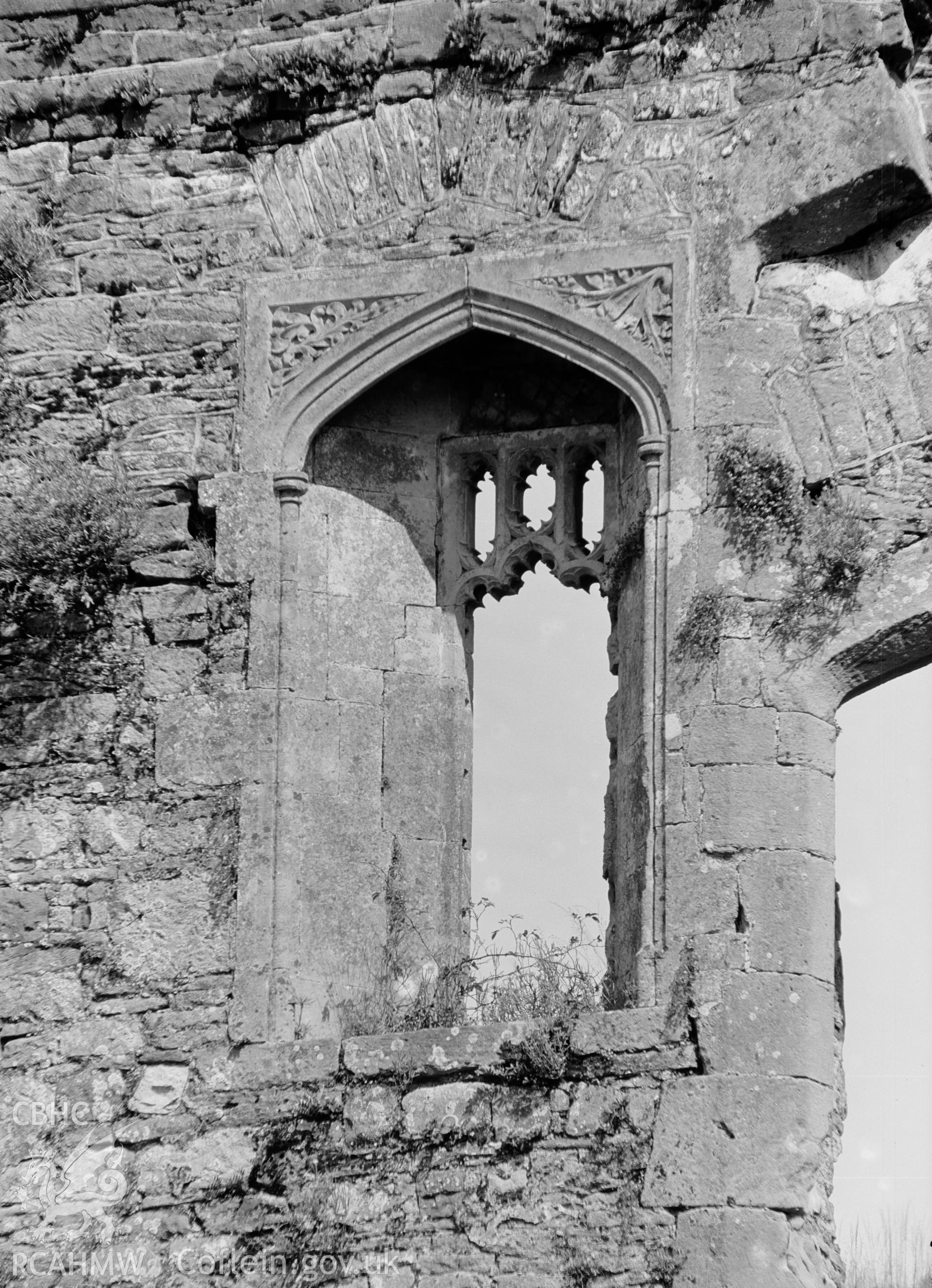 View of window at Raglan Castle.