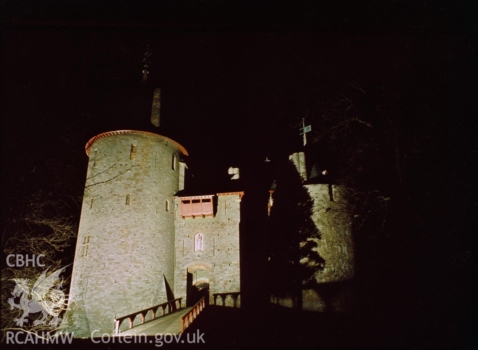 D.O.E photographs of Castell Coch. Floodlit.