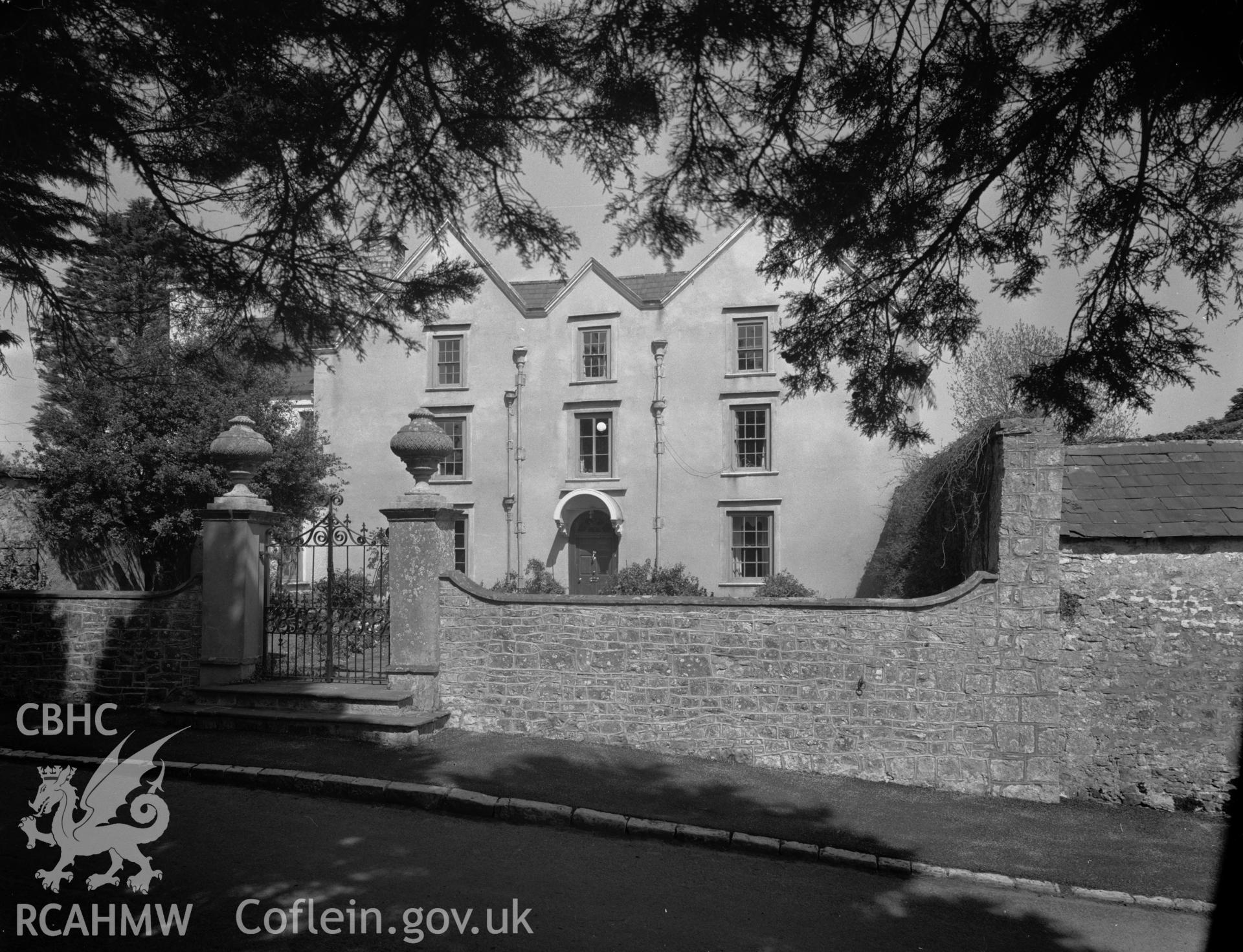 Exterior view showing main elevation of Great House.