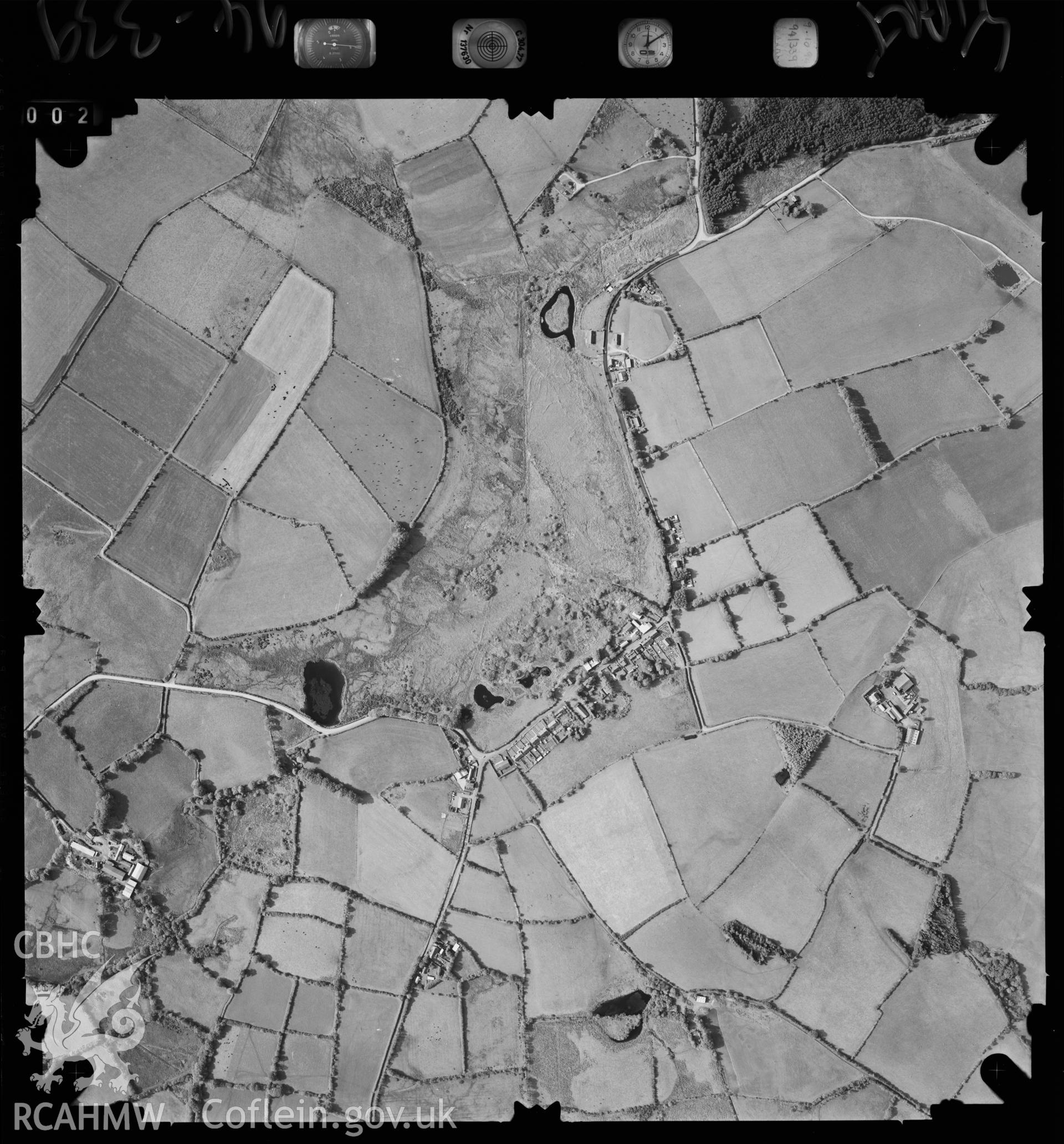 Digitized copy of an aerial photograph showing Gorsgoch area, taken by Ordnance Survey, 1994.