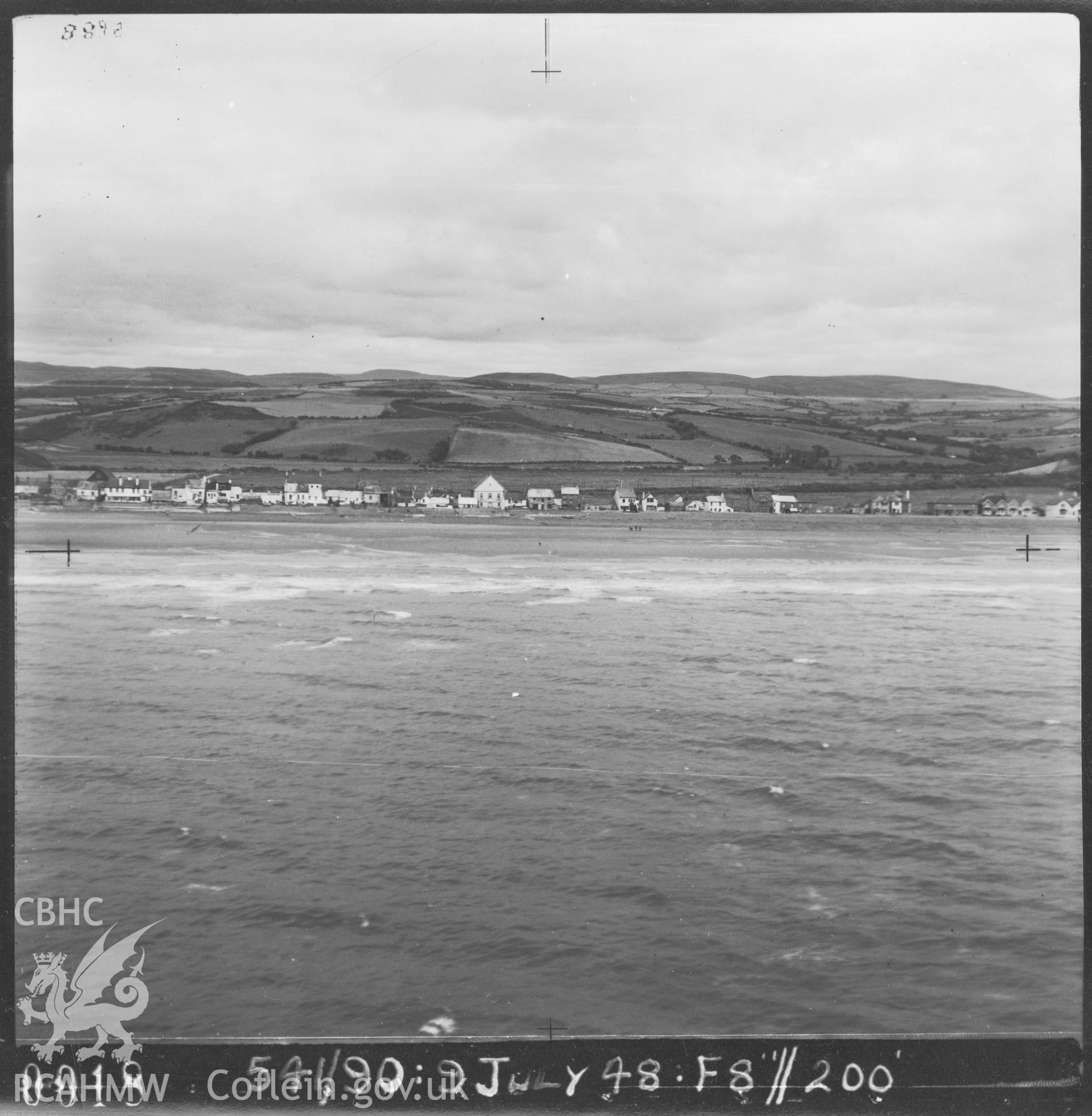 Aerial oblique of the coastland between Llanon and Borth taken 09.07.1948. Box no. 2683.