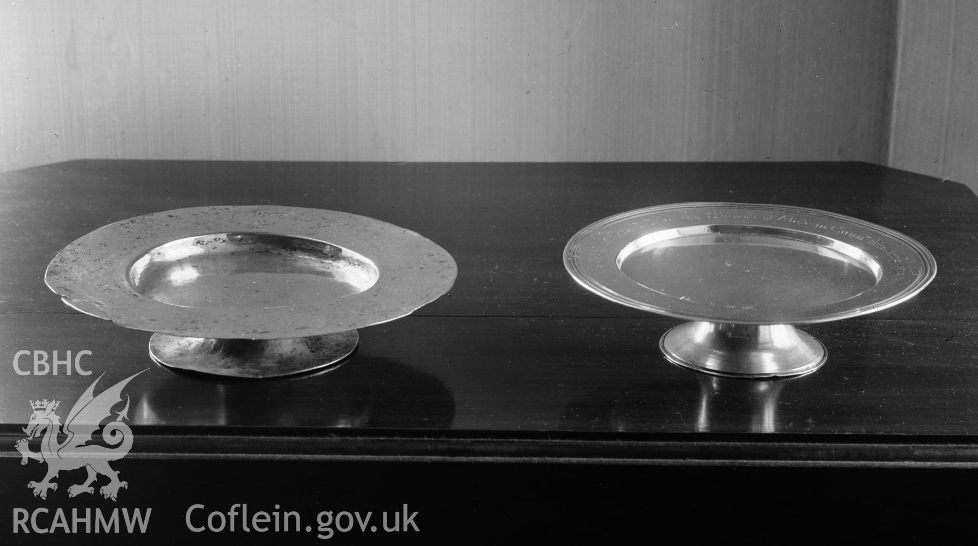 Display of church plate from St. Bodfans Church taken 03.06.1939.