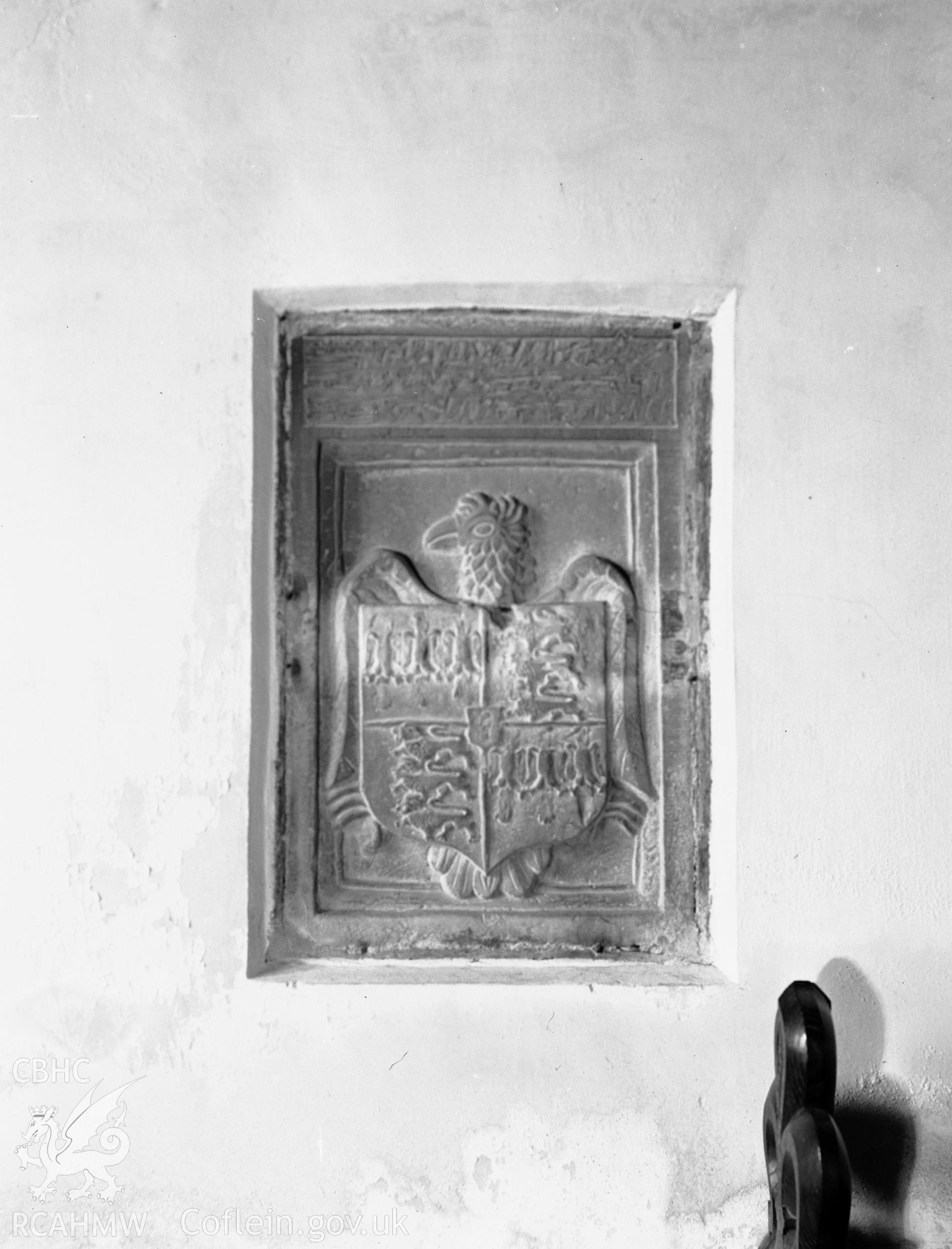 Interior view of St Mary's Church showing memorial, taken 10.05.1956.