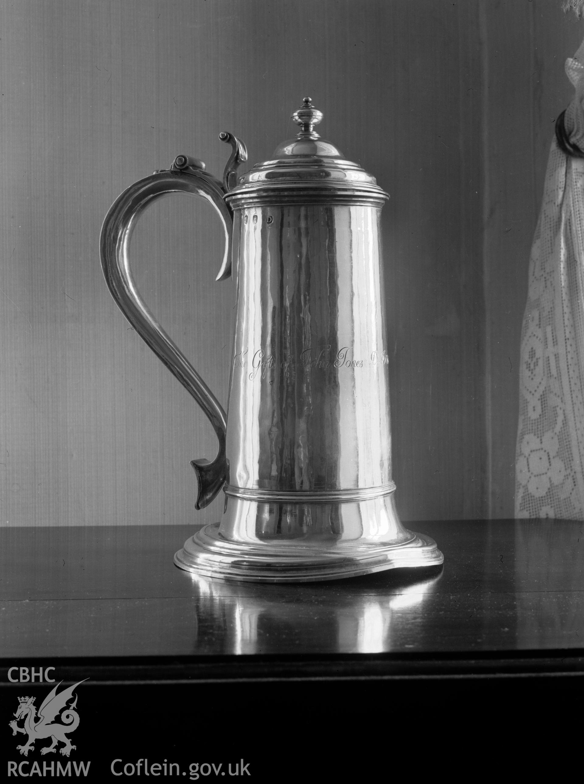 Display of church plate from St. Bodfan's Church taken 03.06.1939.