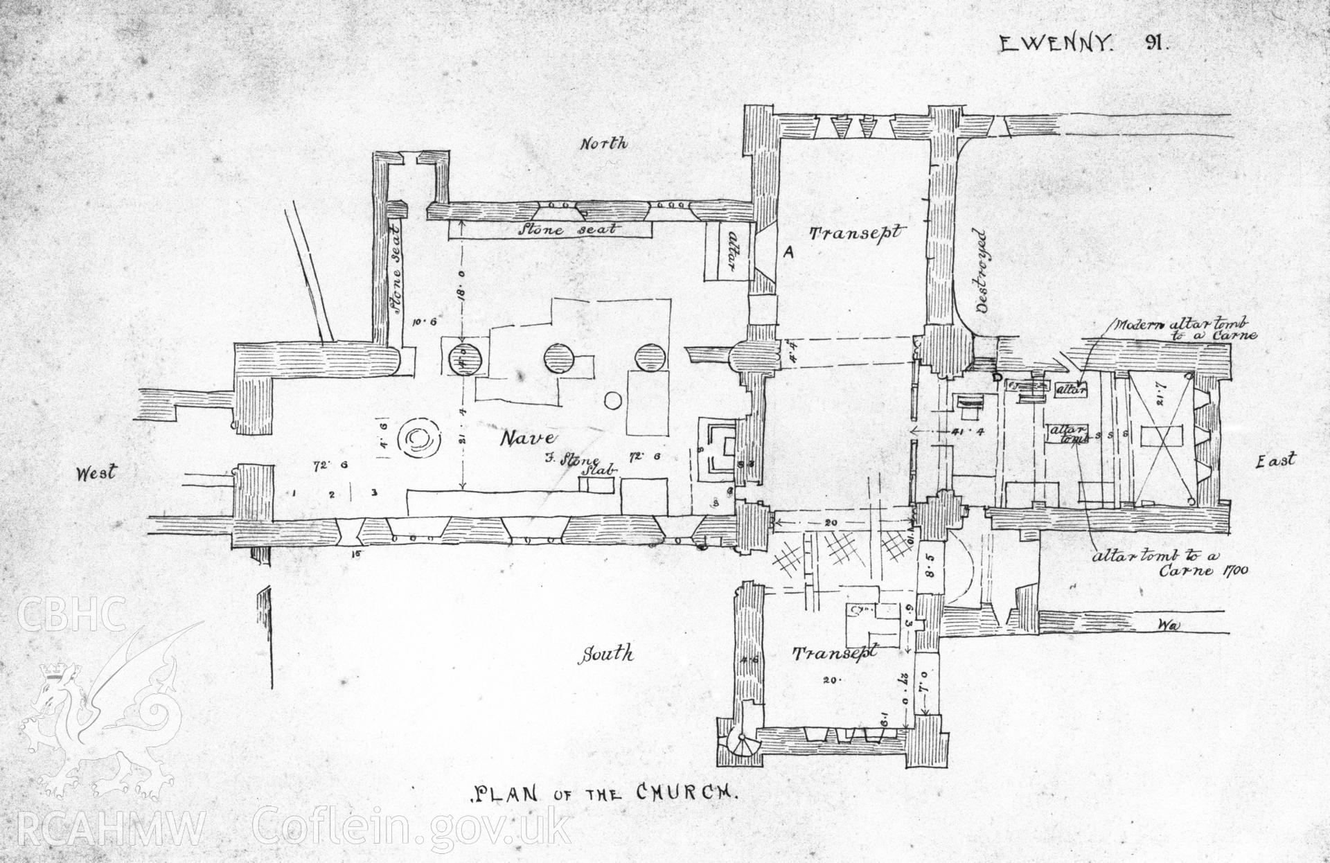 Sketch plan of Ewenny Church.