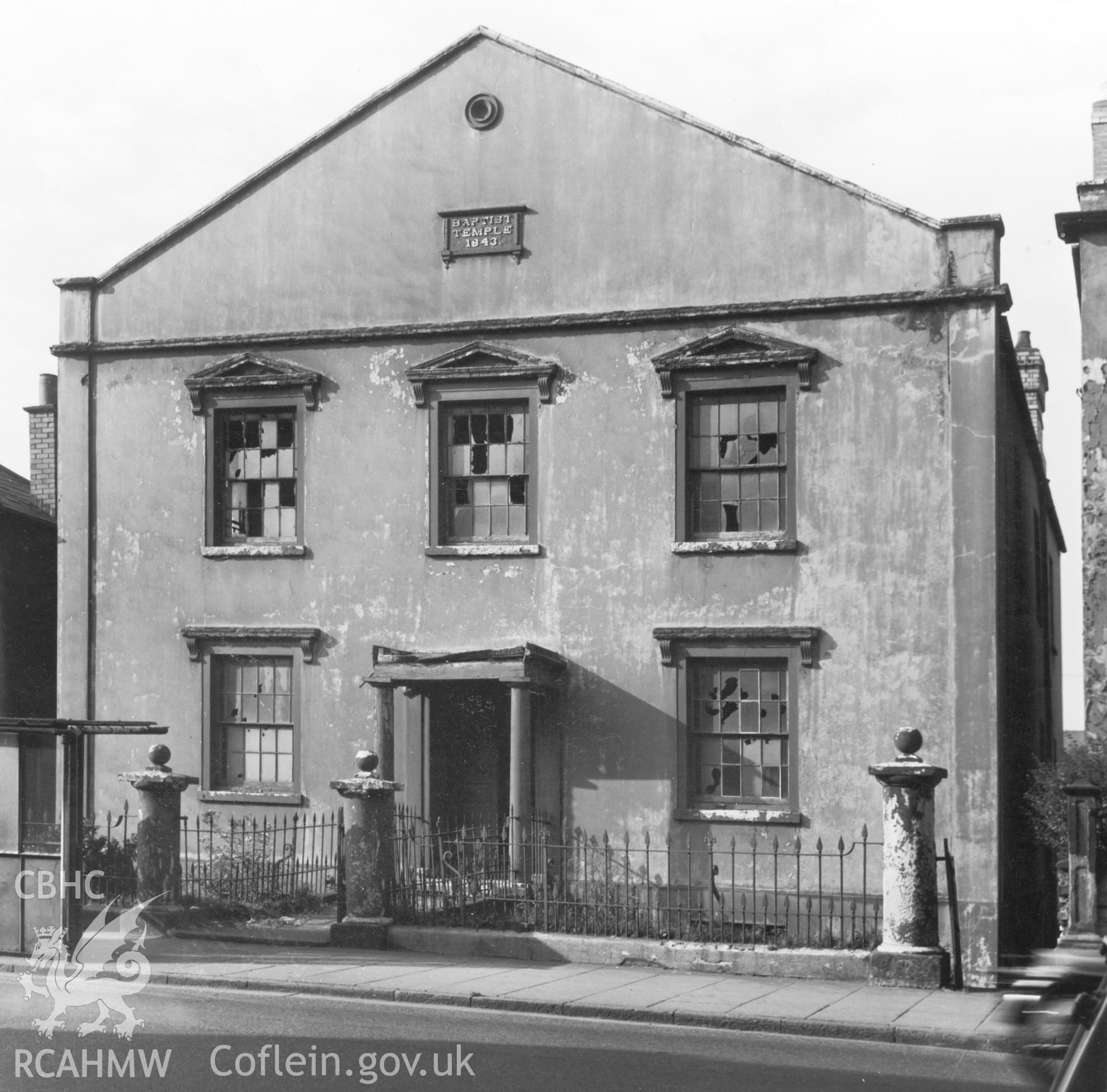 Black and white photo of Deml Baptist Chapel taken by Anthony Jones, undated.