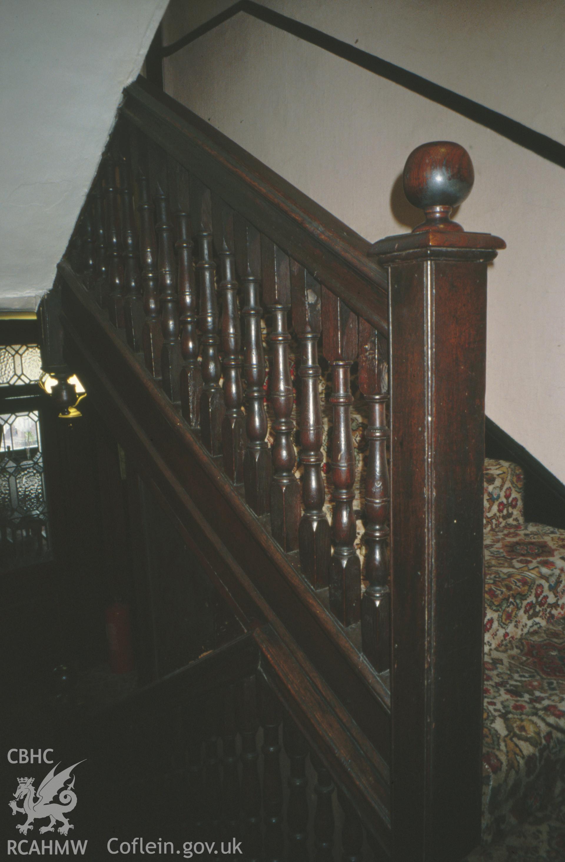 Interior view showing stair in the brick wing.