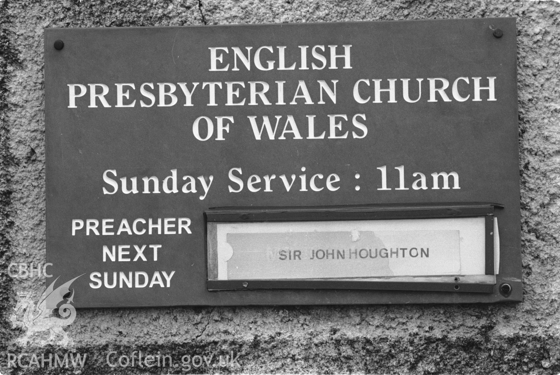 Exterior, notice board.