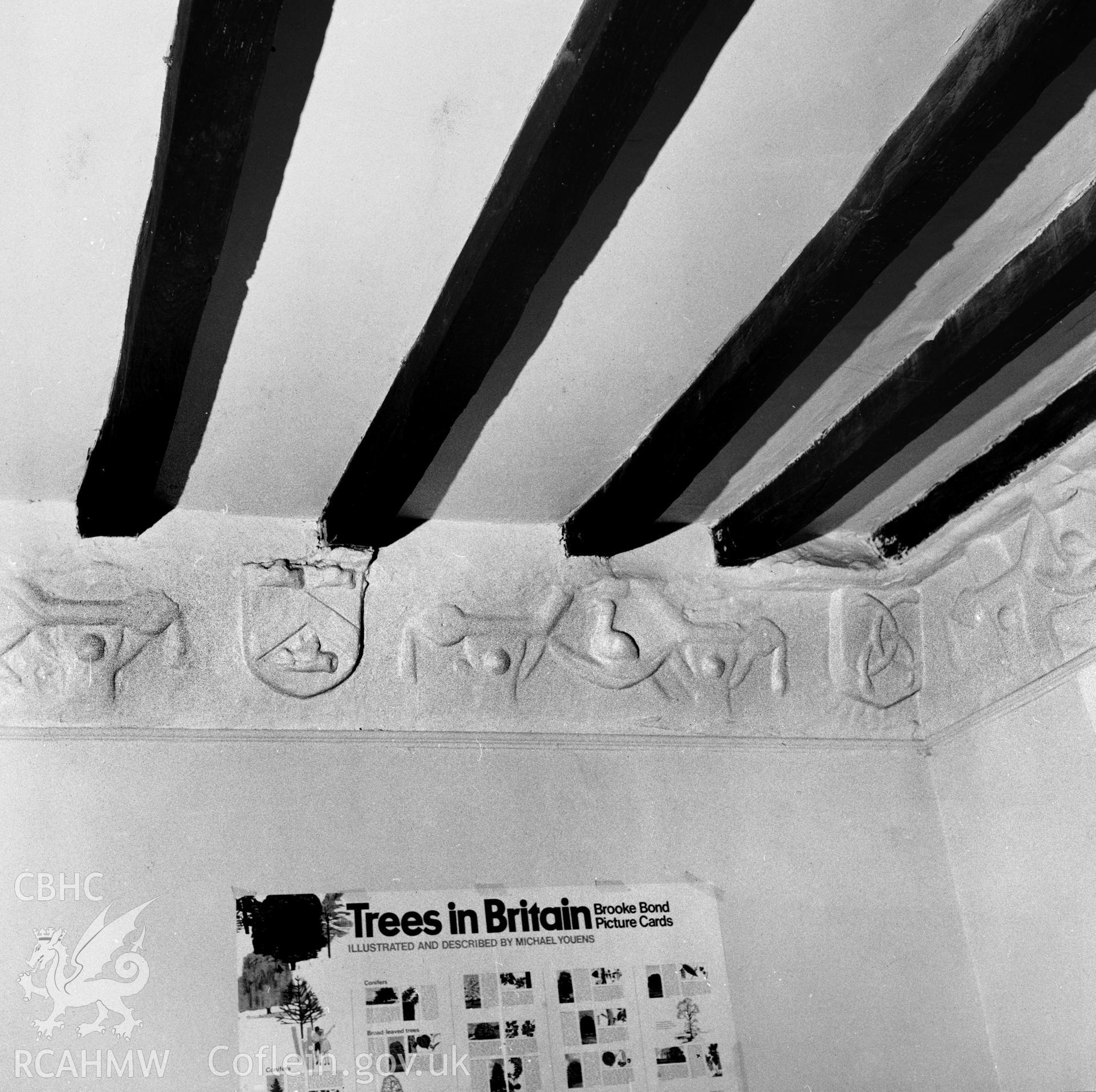 Ceiling beams; plasterwork