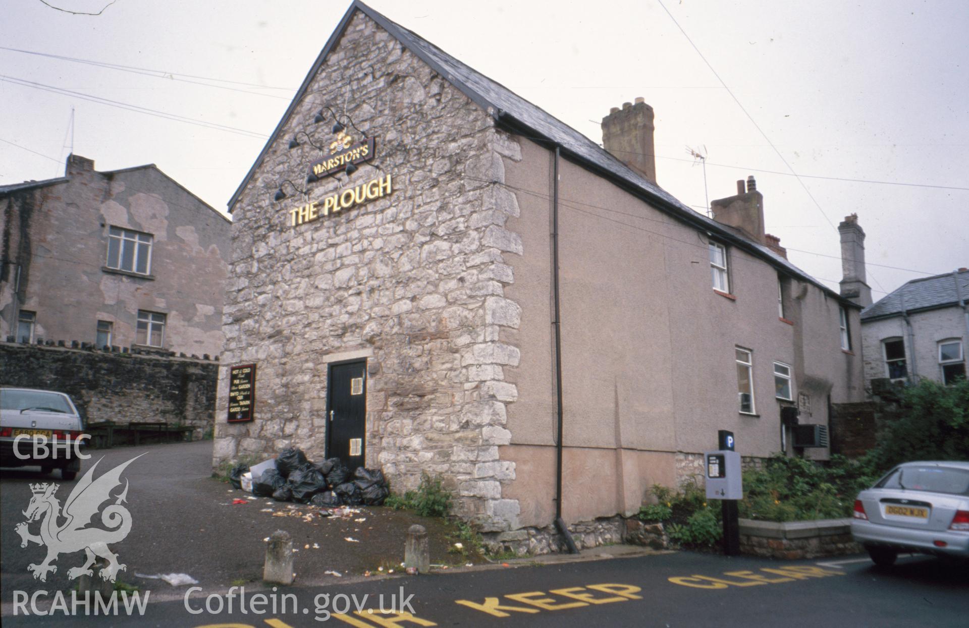 Exterior view showing 3/4 view from kitchen end showing corbel chimney to former Great Chamber.