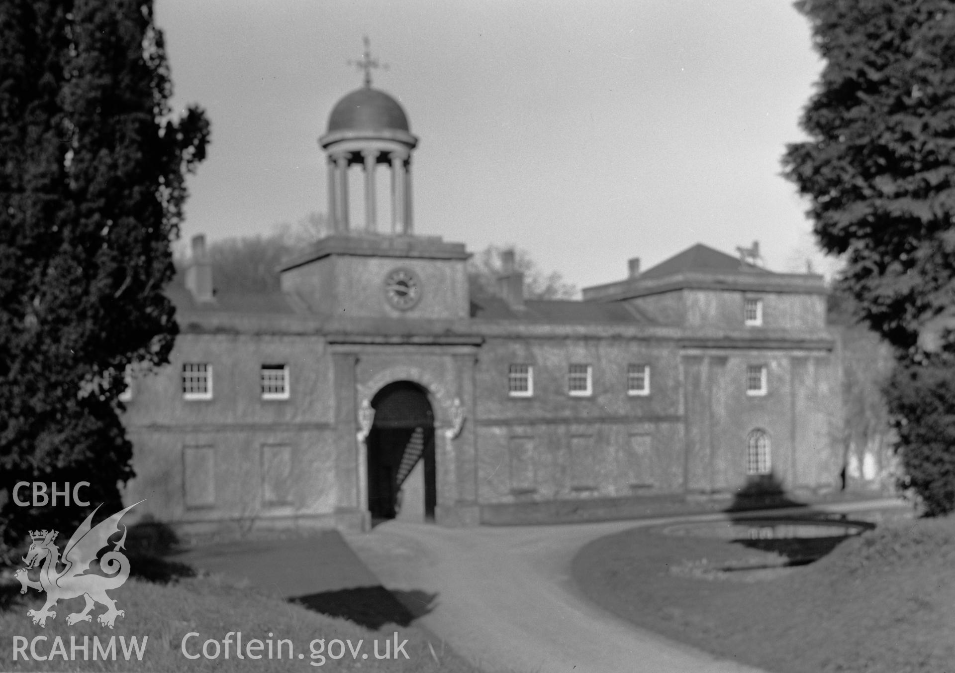 Exterior view of Glynllifon, Llandwrog, taken 05.09.1953.