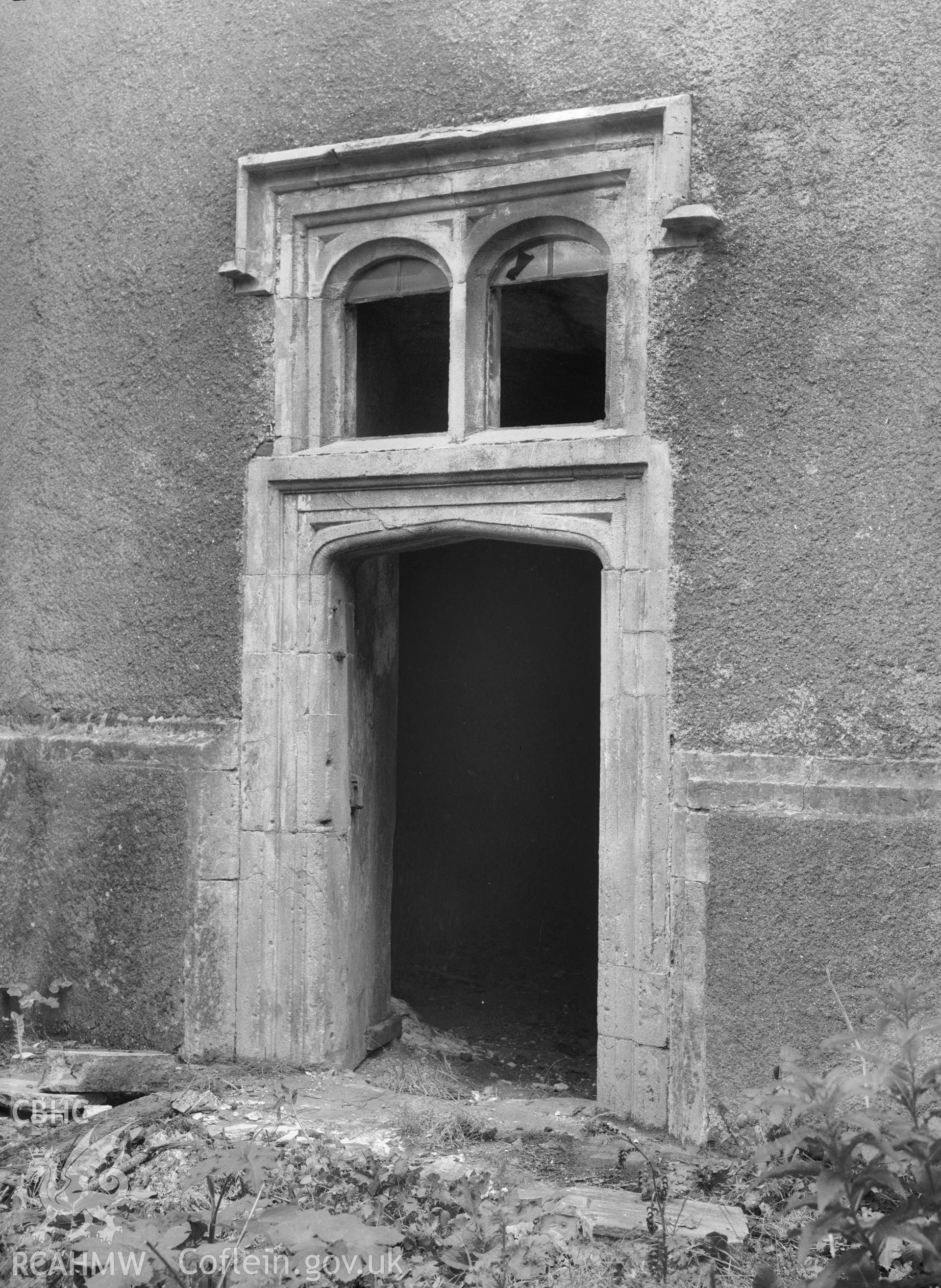 View of the north-east basement entrances at Ruperra Castle, taken in 1962.
