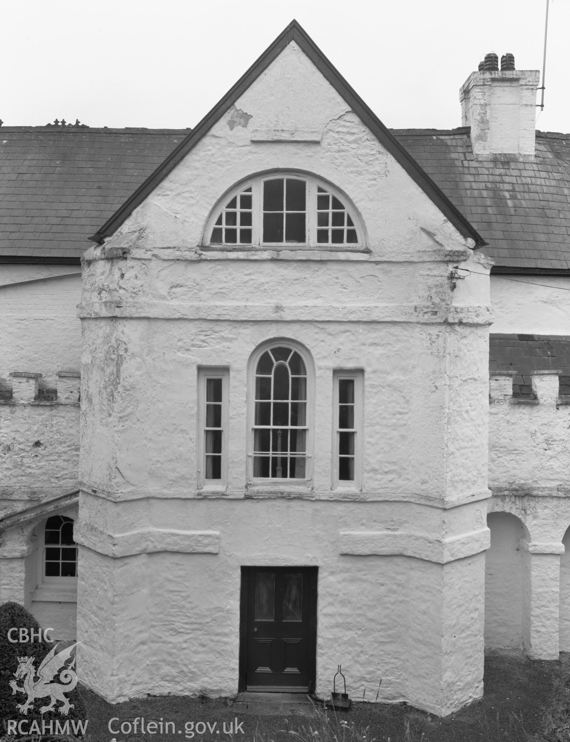 View of porch detail of Cwmgwilli, Abergwilli, taken 15.05.64.