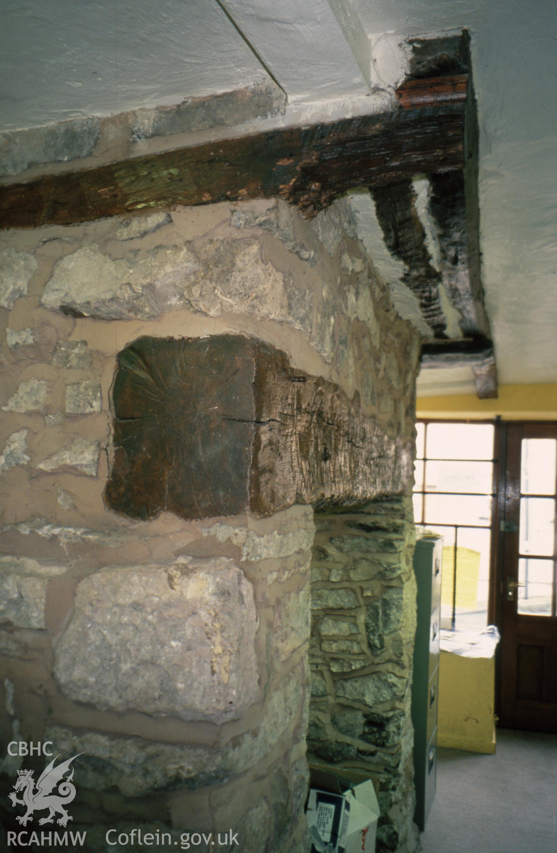 Interior view showing hall fireplace.
