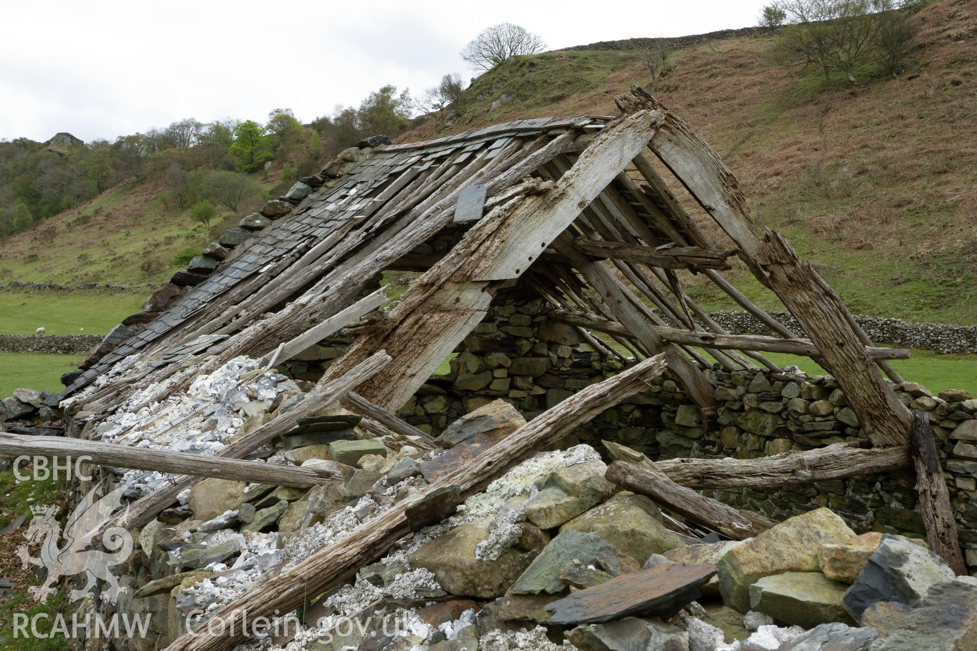 Roof framing from the west.