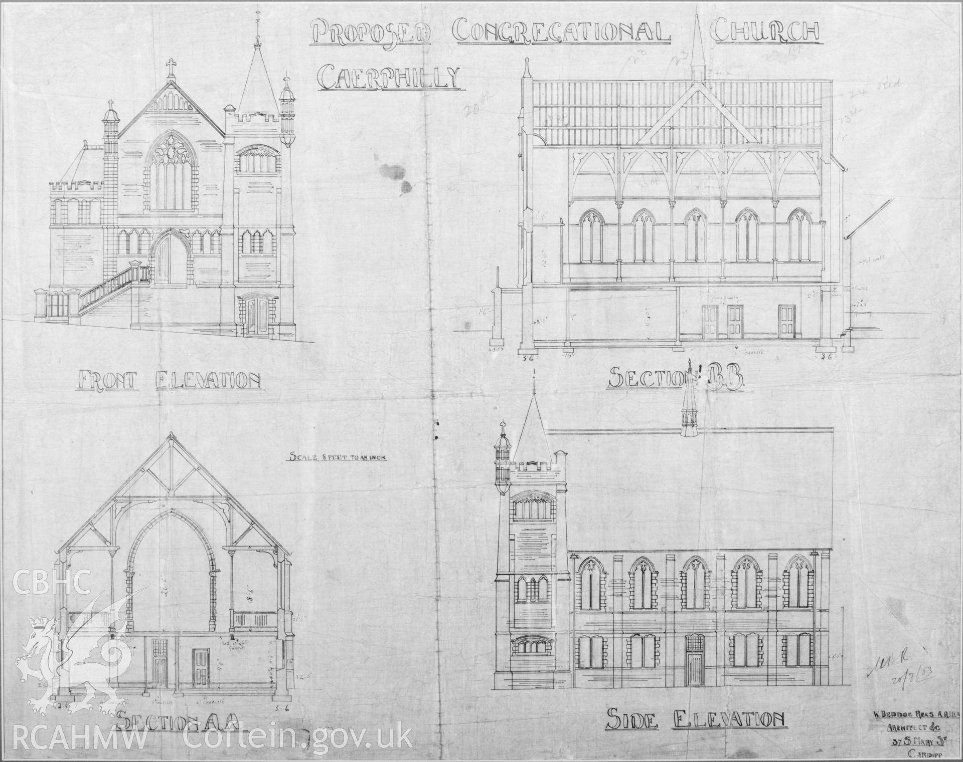 Architects plans for chapel.