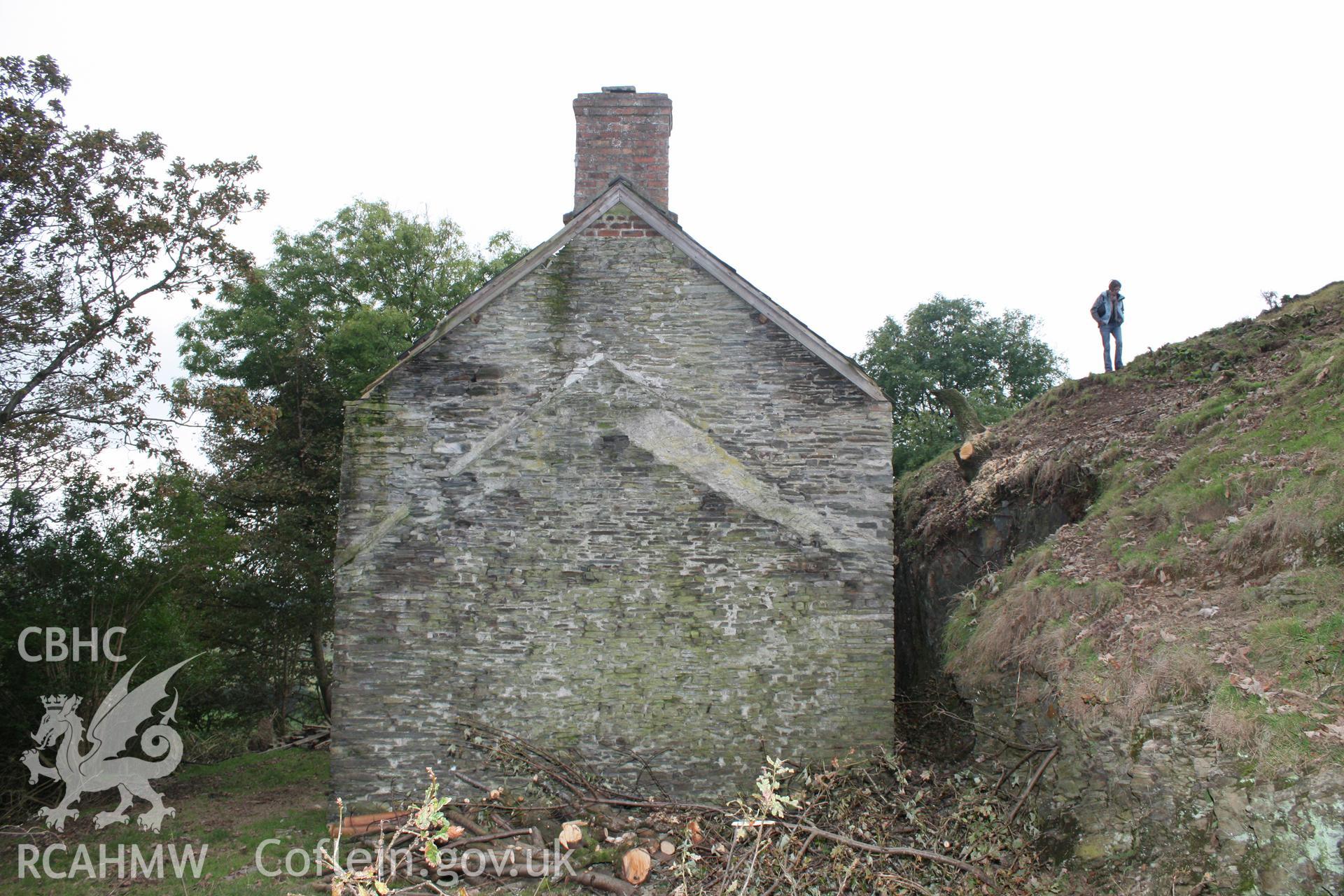 Exterior, view of cottage from the east.