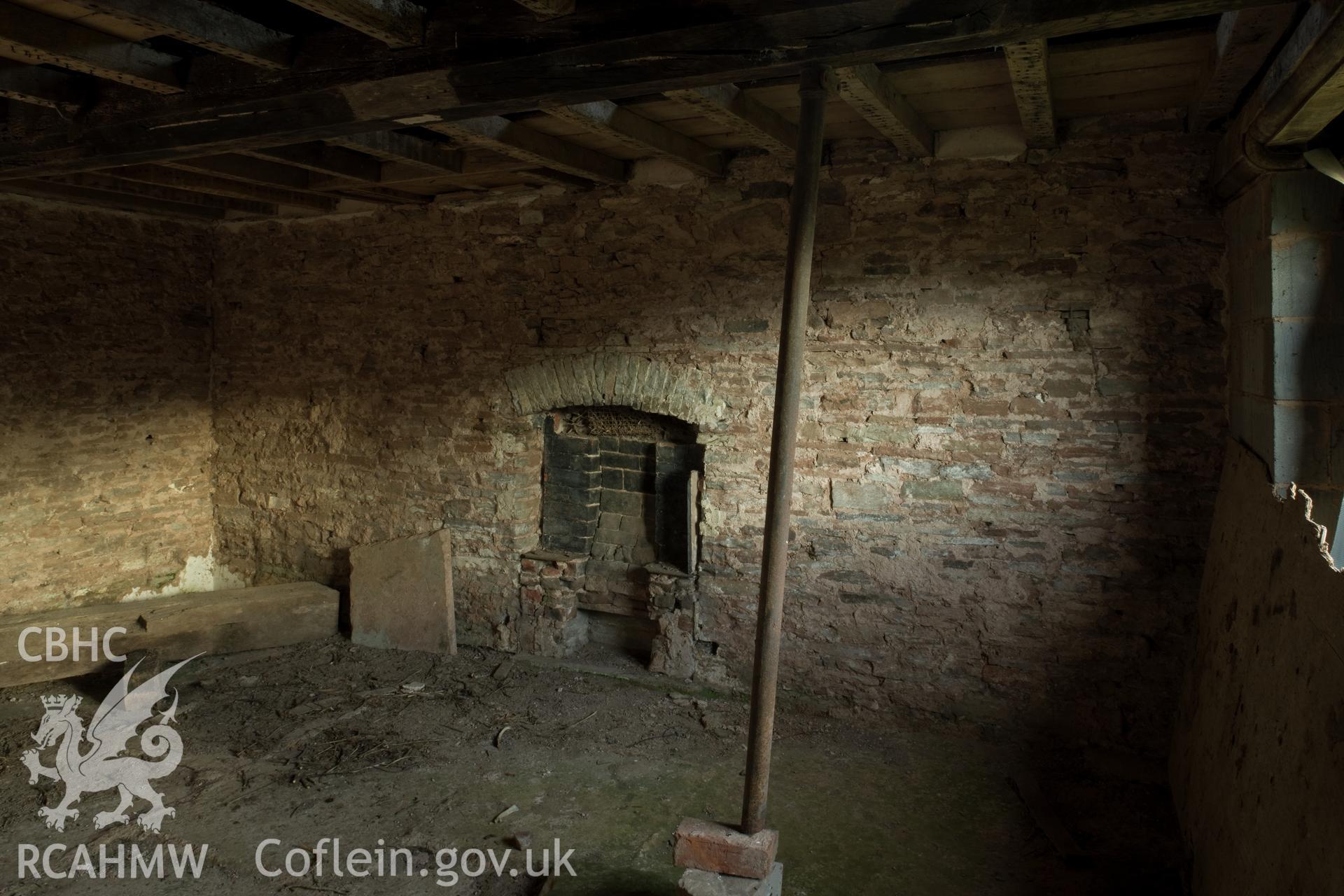 Inner room with fireplace.