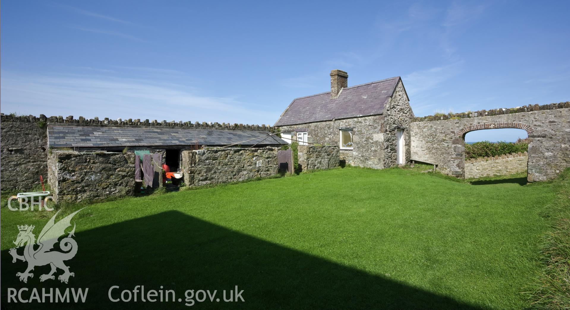 View across the courtyard from the southwest.