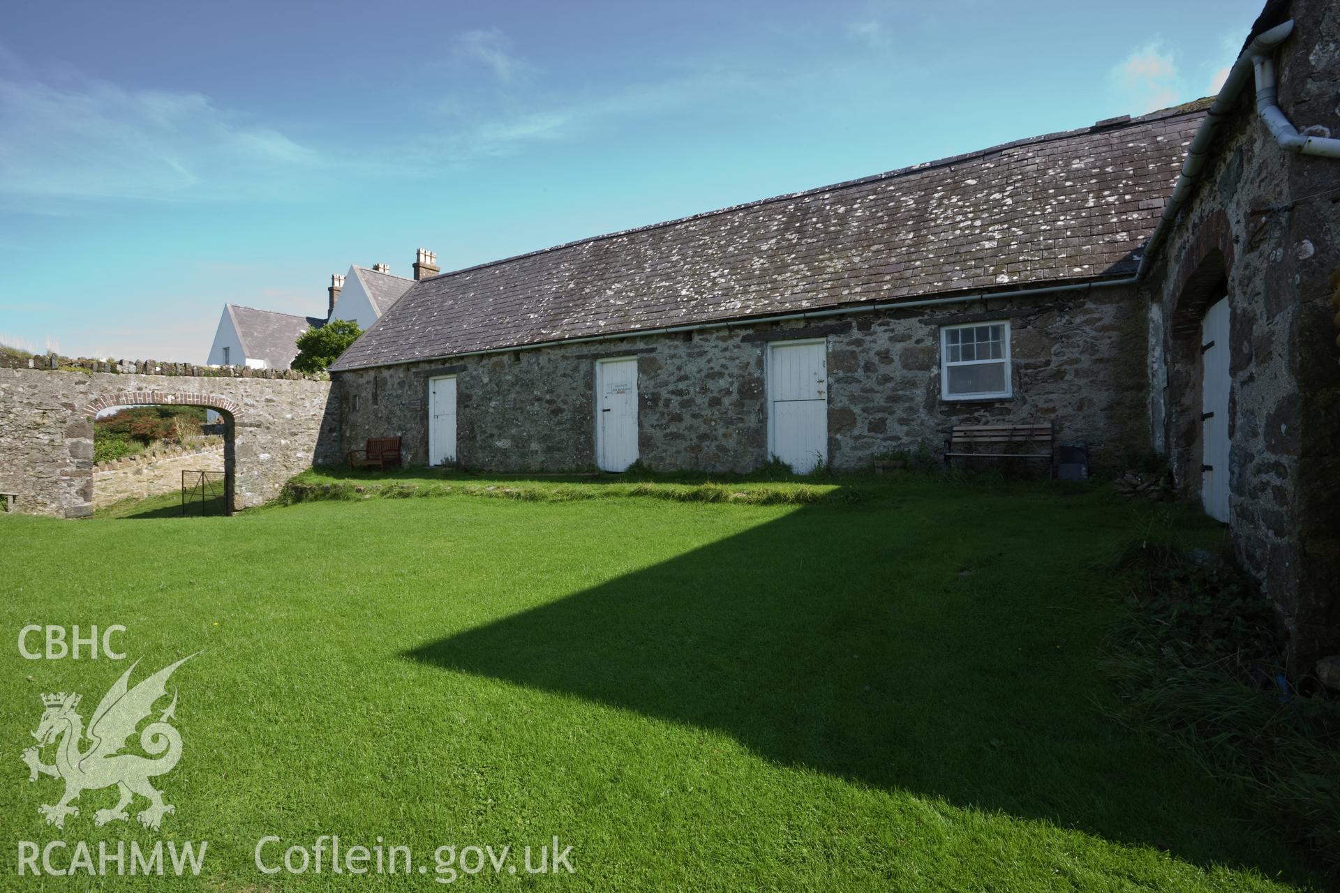 View across courtyard from the south.