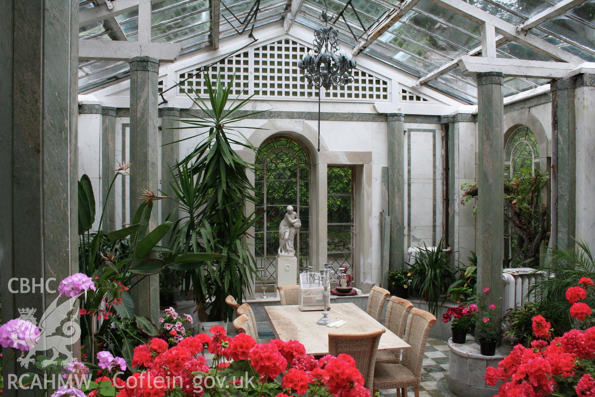 Garth Angharad, interior of atrium looking east.