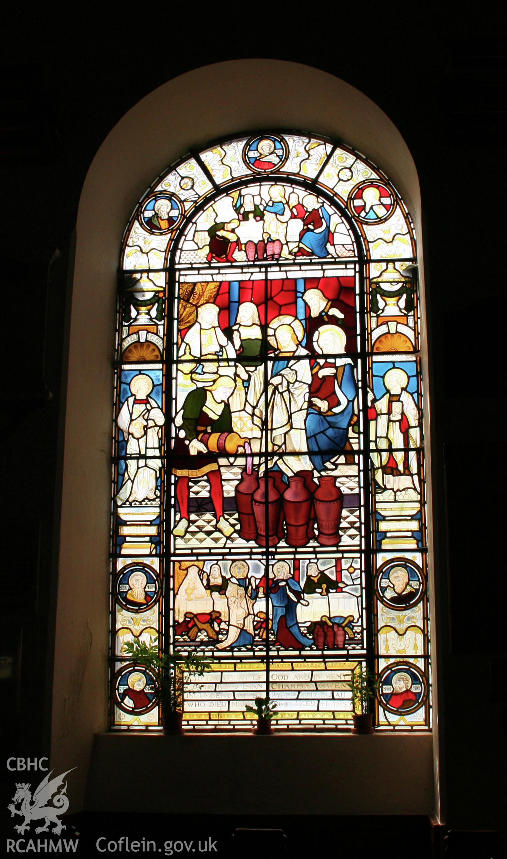St Mary's Church, detail of stained glass window.