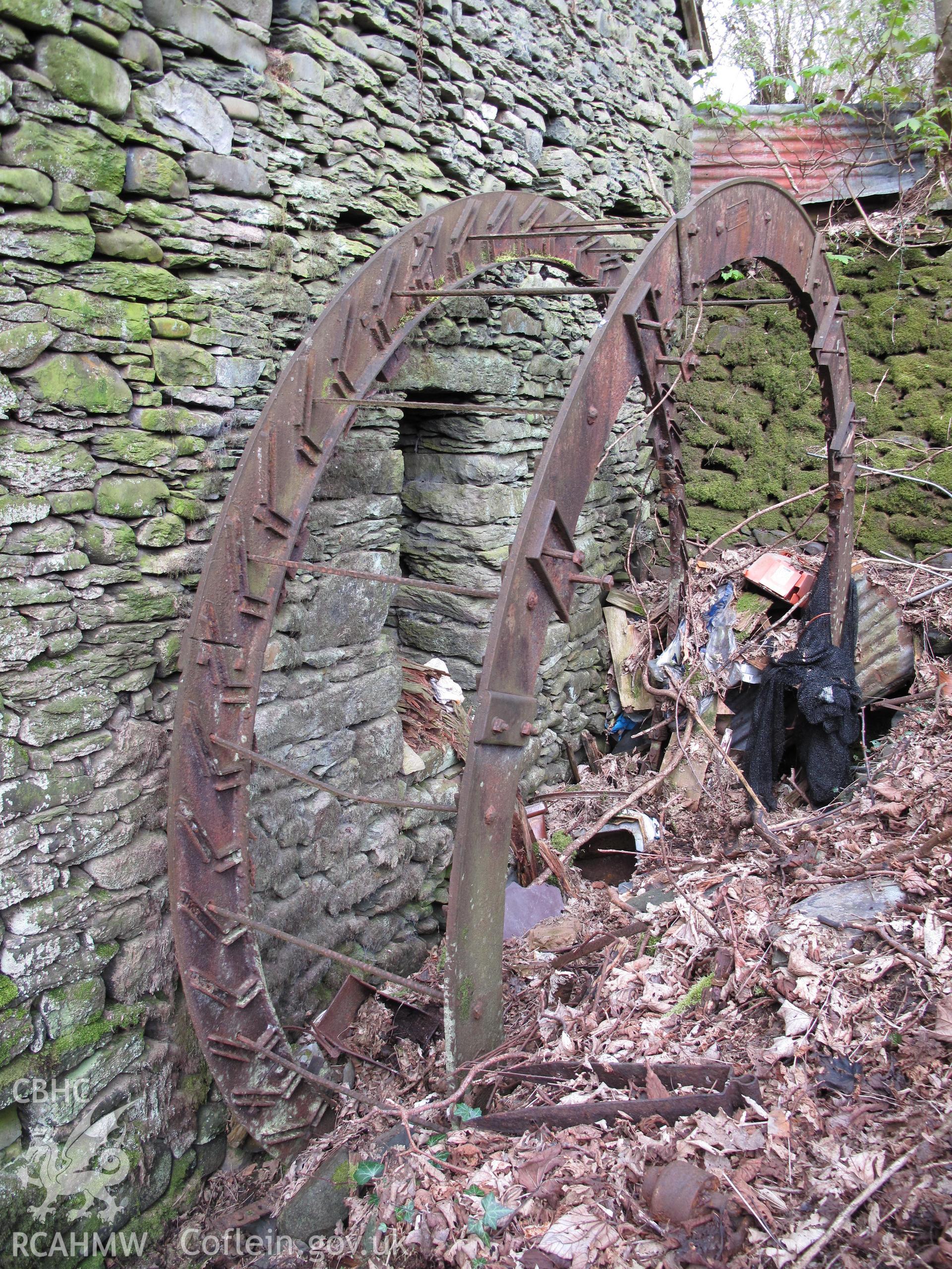 Remains of waterwheel from the east.