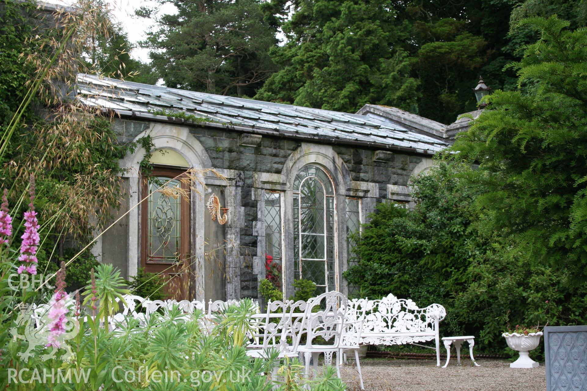Garth Angharad, eastern atrium from the south.
