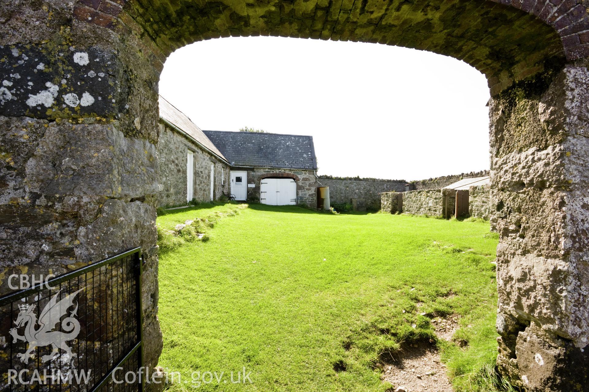 View through gateway into courtyard.