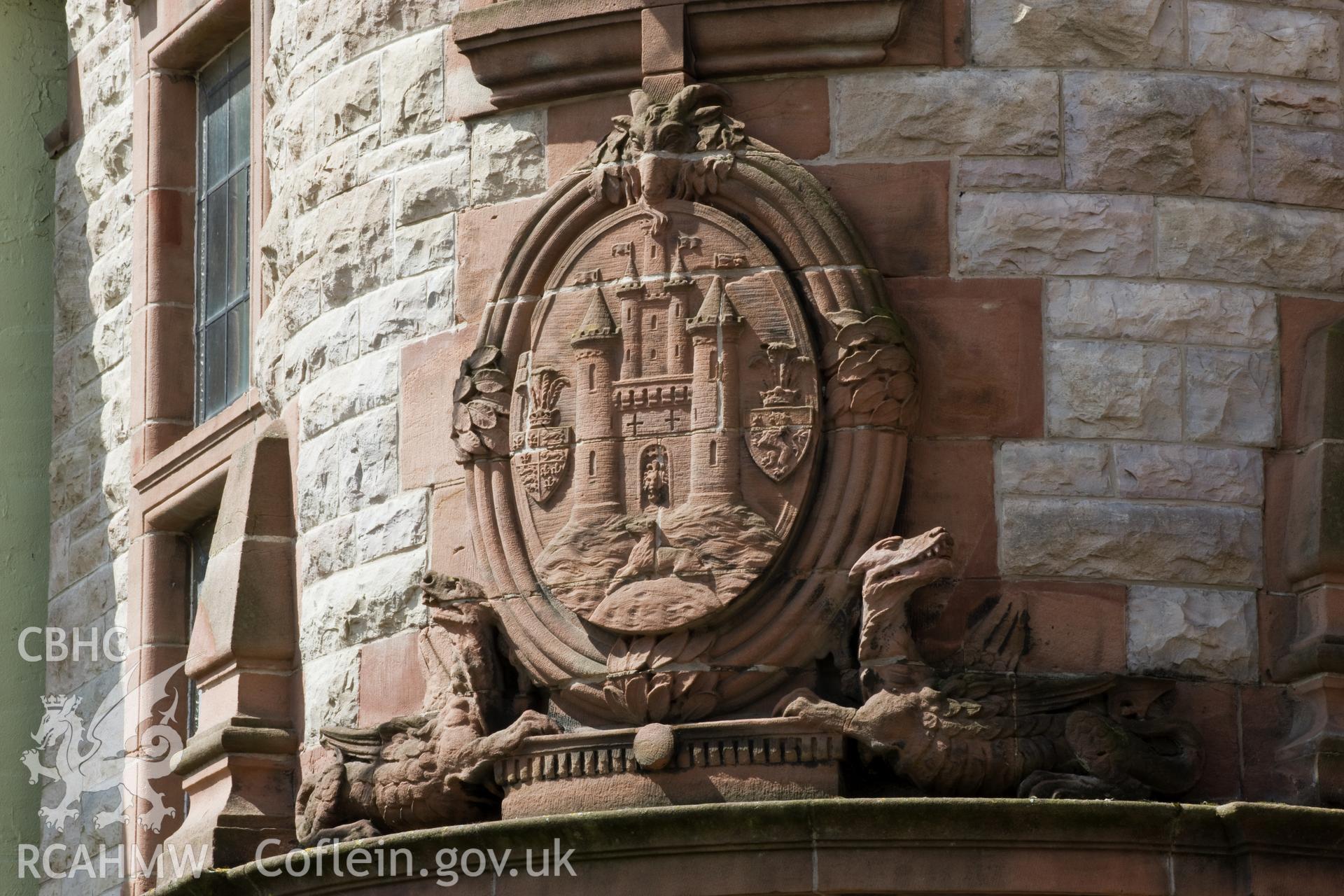 Detail of town coat of arms.